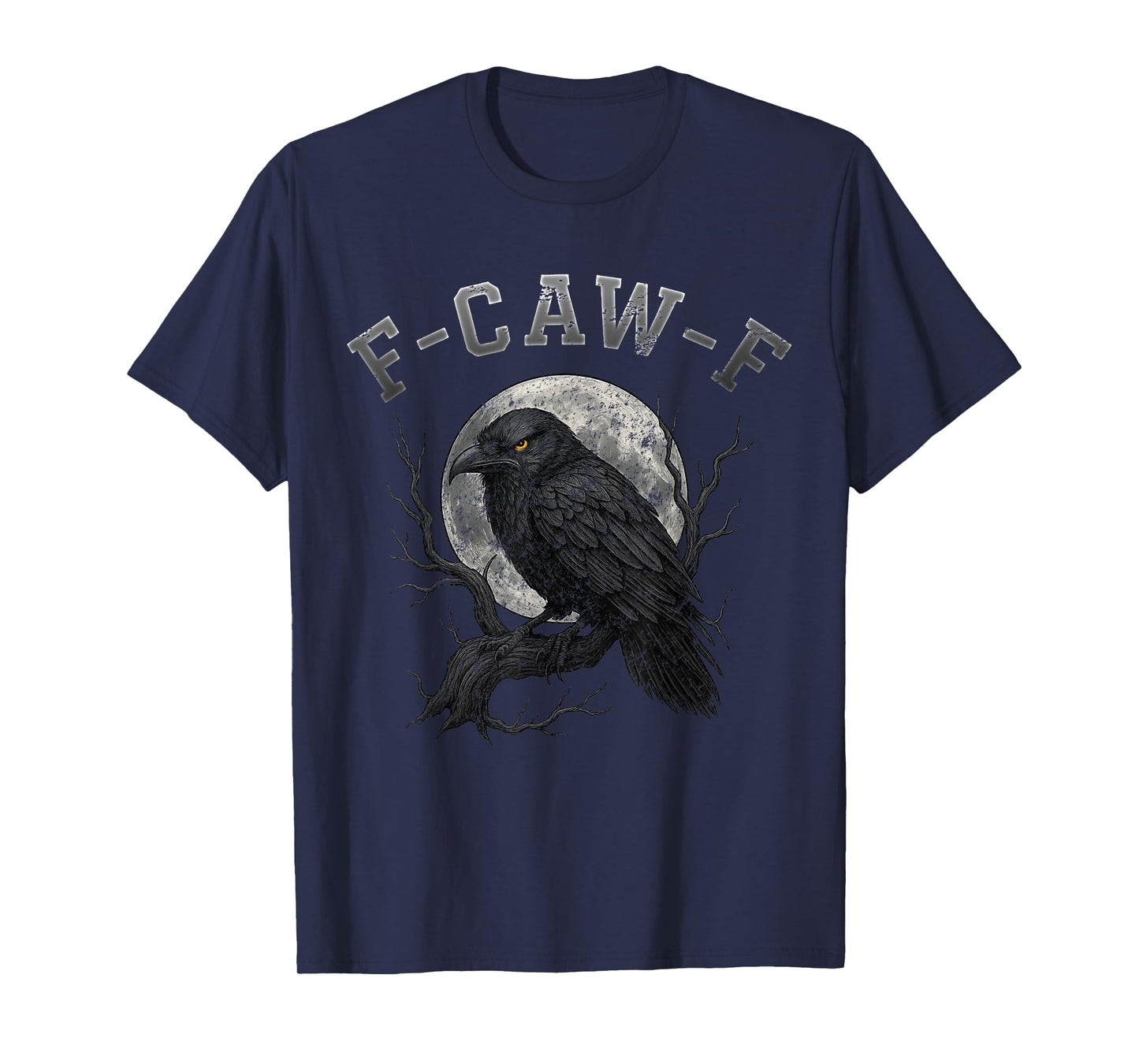 Black Crow F-Caw-F Funny Bird Moon Gothic Adult Humor T-Shirt