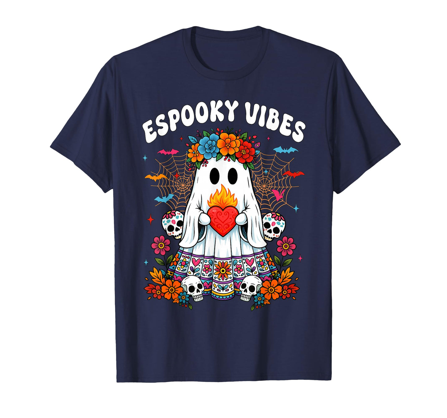 Espooky Vibes Day of The Dead Mexican Halloween Ghost Women T-Shirt