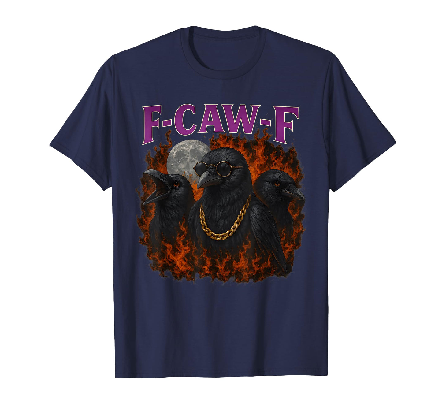 F-caw-F Crow Bootleg Funny Meme Humor Graphic Raven fcawf T-Shirt