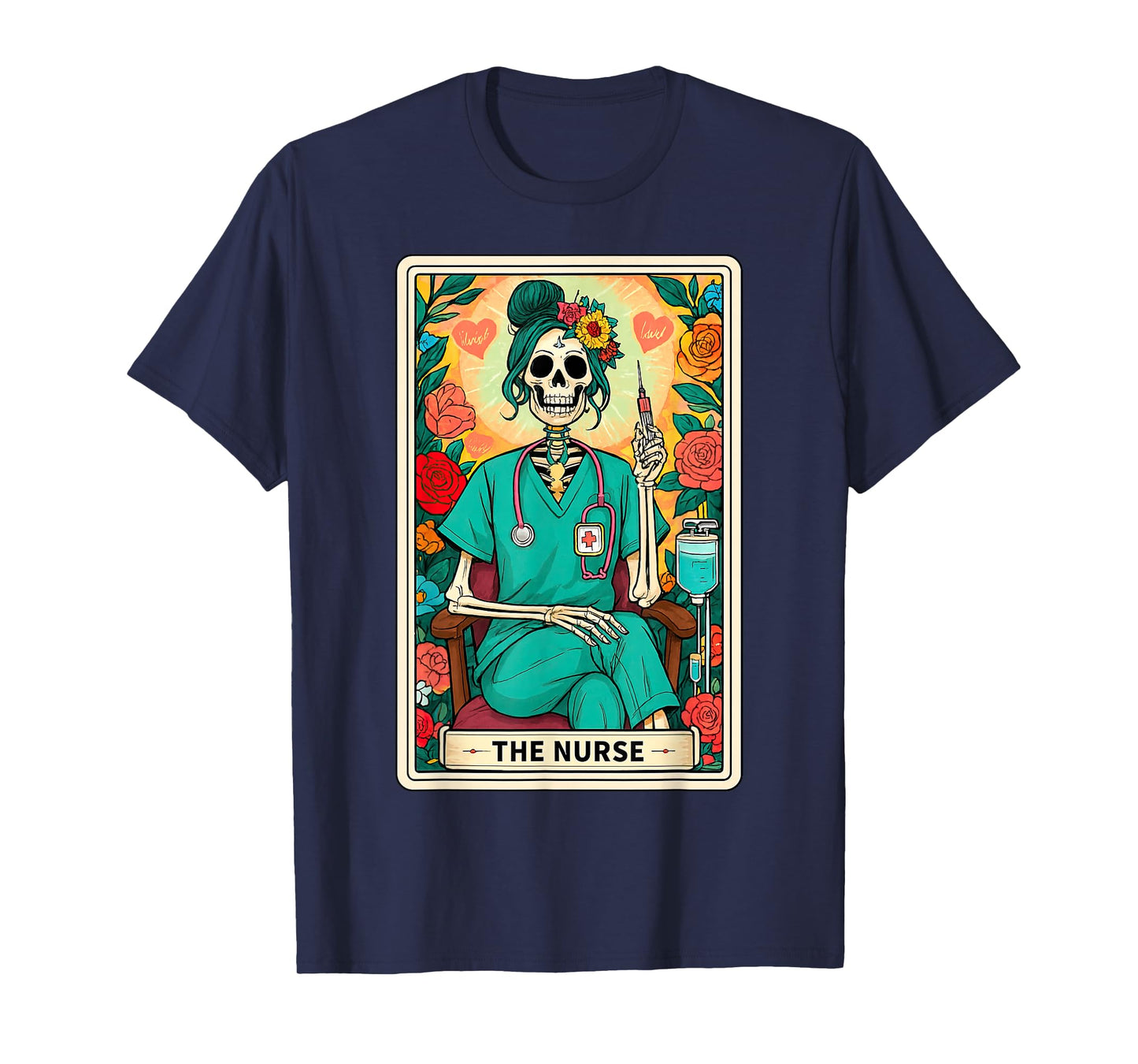 The Nurse Skeleton Tarot Card Funny Nursing Nurse RN LPN NP T-Shirt