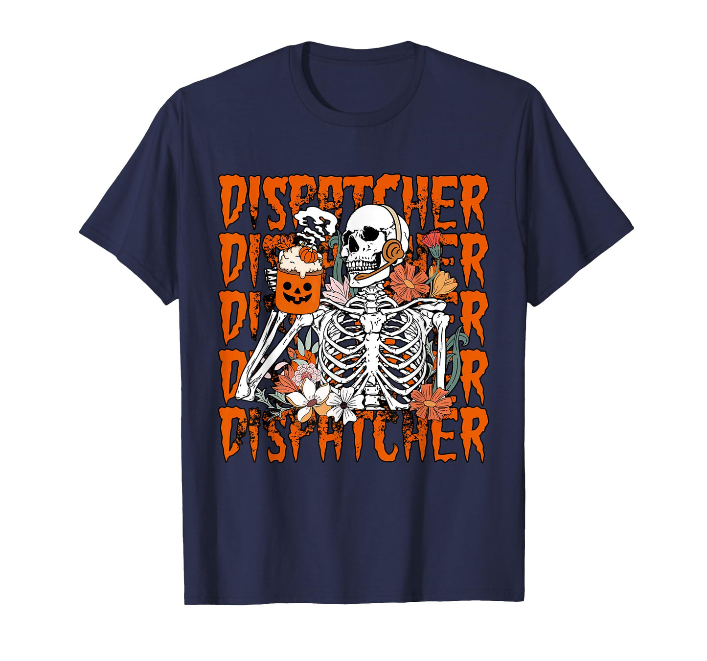 Retro Skeleton 911 Dispatcher Halloween What Your Emergency T-Shirt