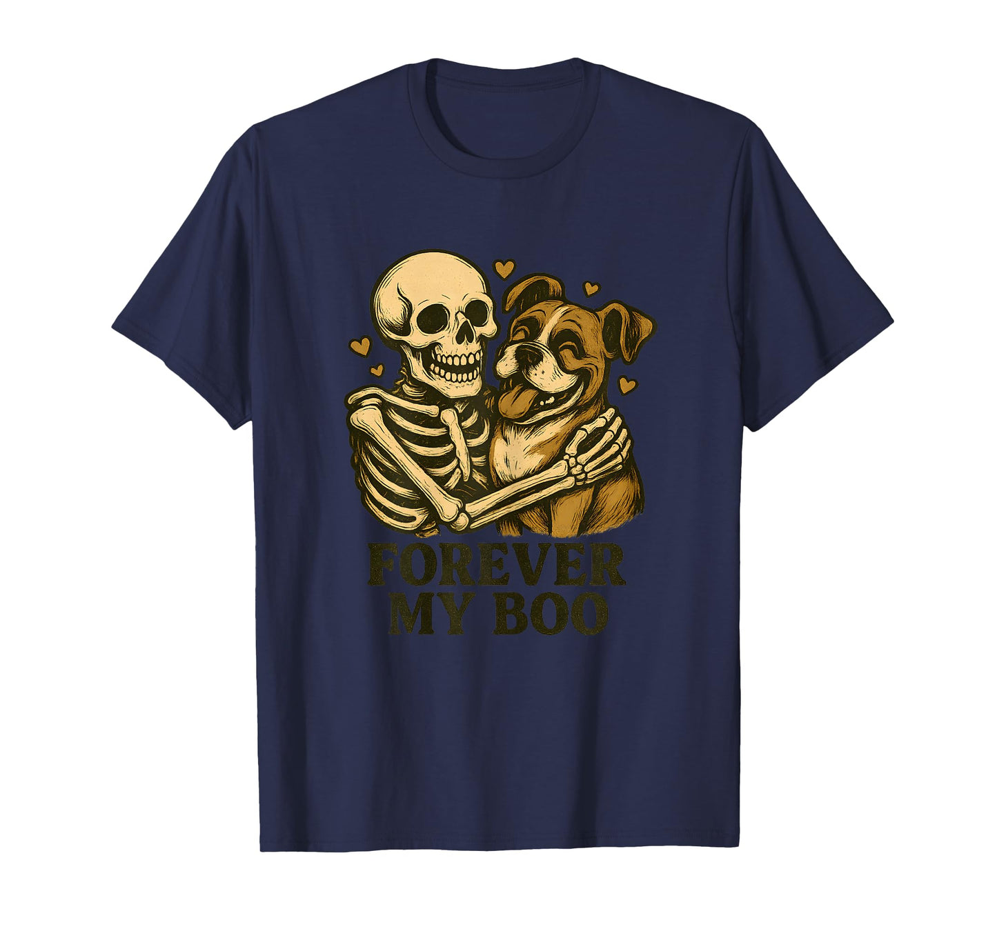 Womens Forever My Boo Skeleton Boxer Funny Halloween Couple T-Shirt