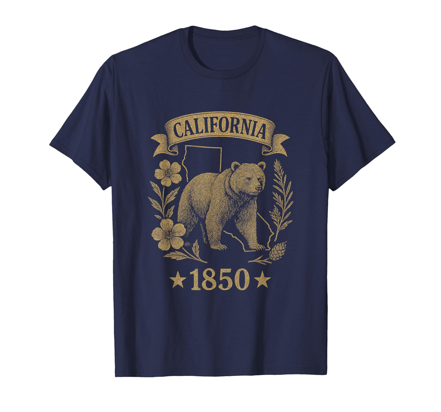 California 1850 Vintage Bear Retro Nature State Pride T-Shirt