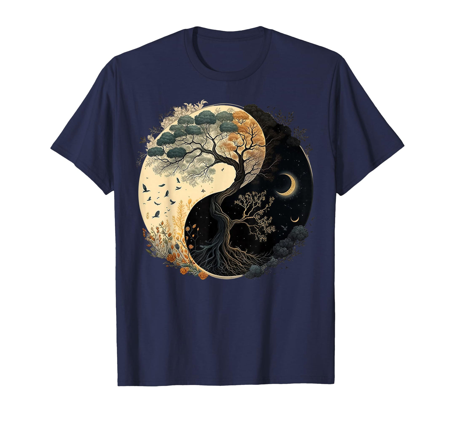 Yin Yang Tree of Life Moon Sun Duality T-Shirt