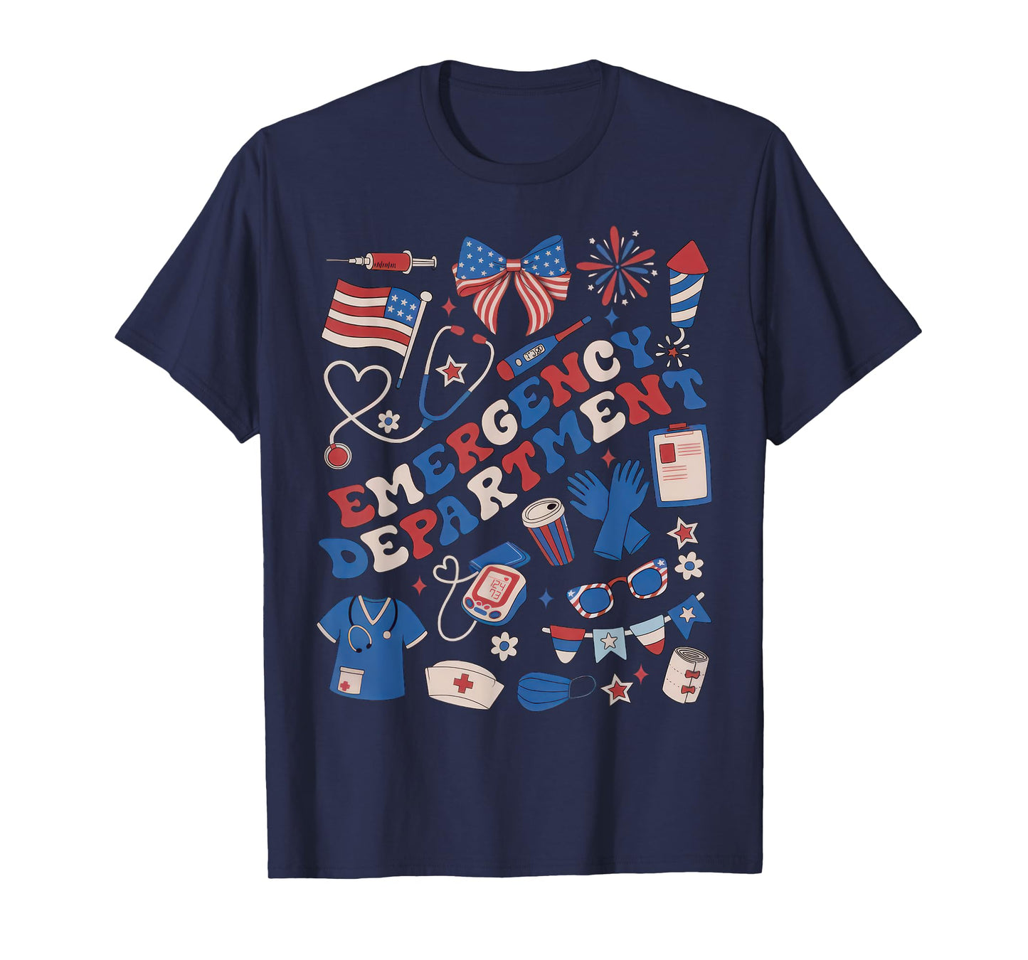 Emergency Department 4th of July USA Emergency Room Nurse T-Shirt