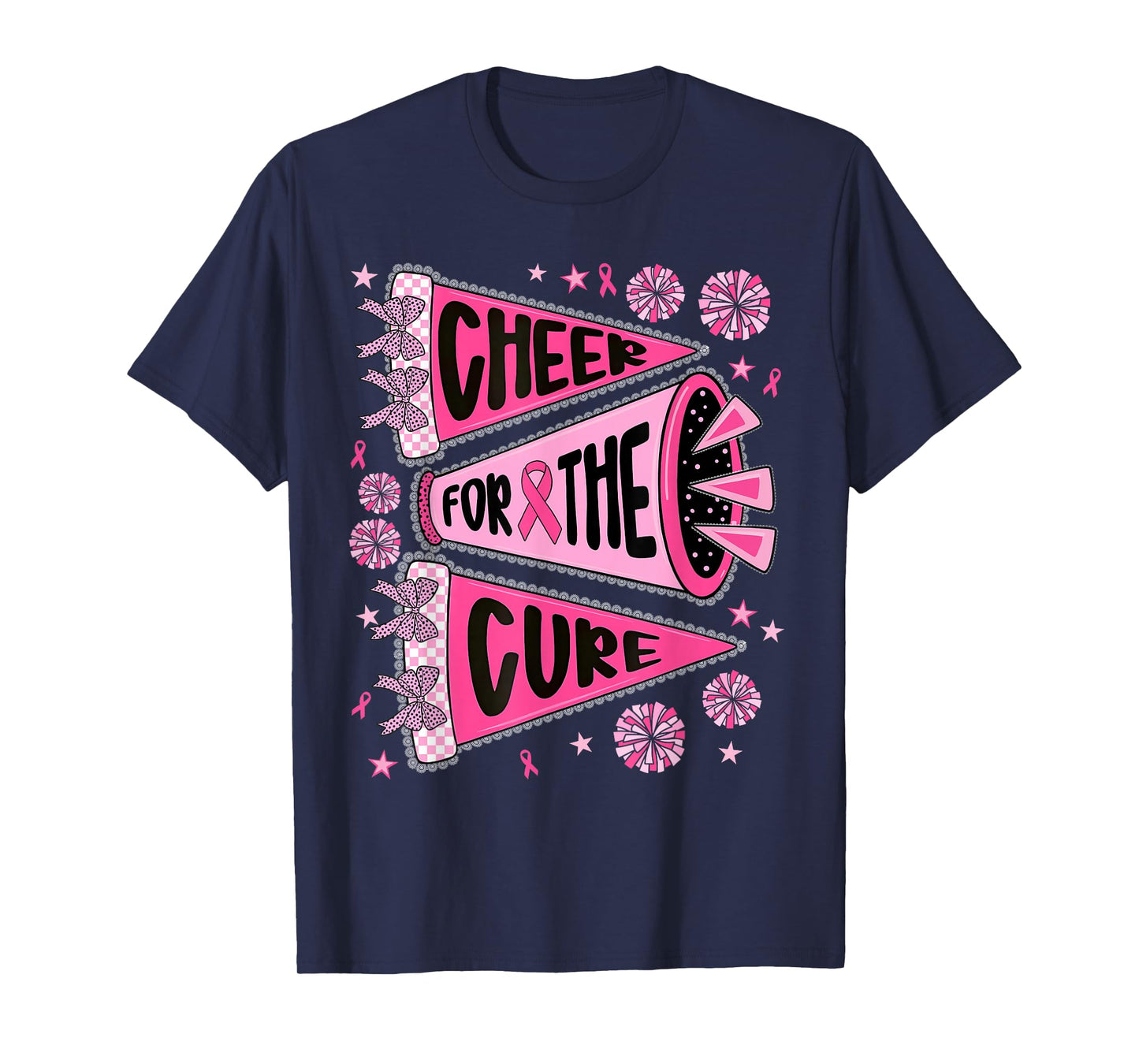 Cheer for The Cure Cheer Breast Cancer Pink Women Girls T-Shirt