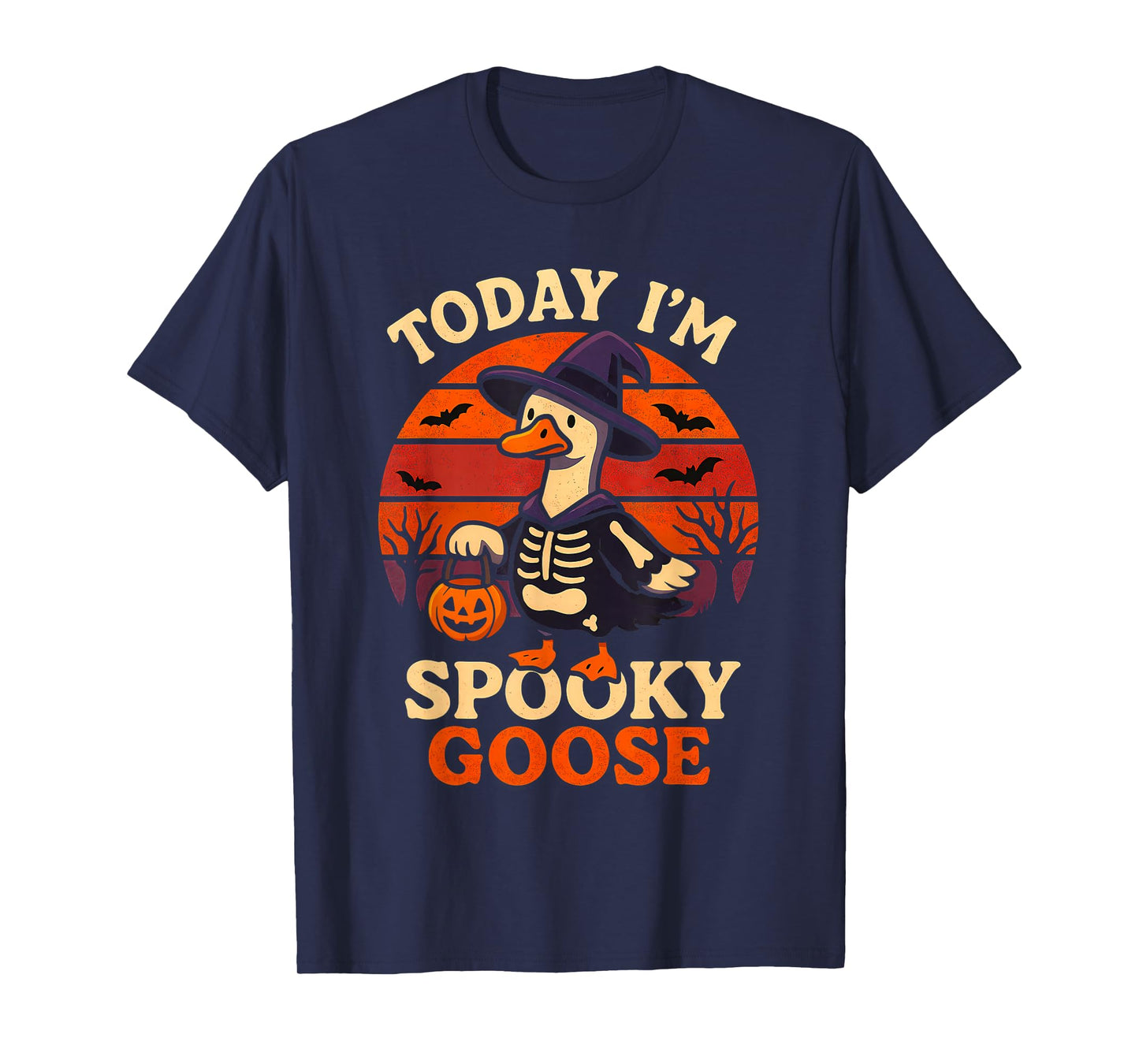 Today Im Spooky Goose Halloween Skeleton Costume Silly Goose T-Shirt