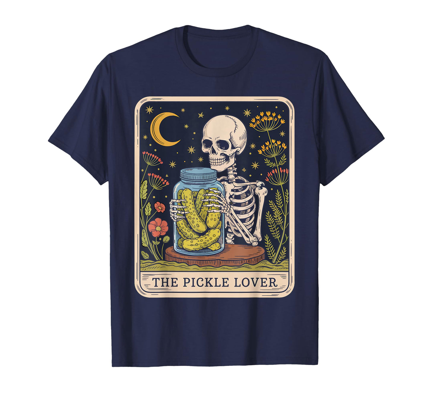 The Pickle Lover Tarot Card - Foodie Skeleton T-Shirt