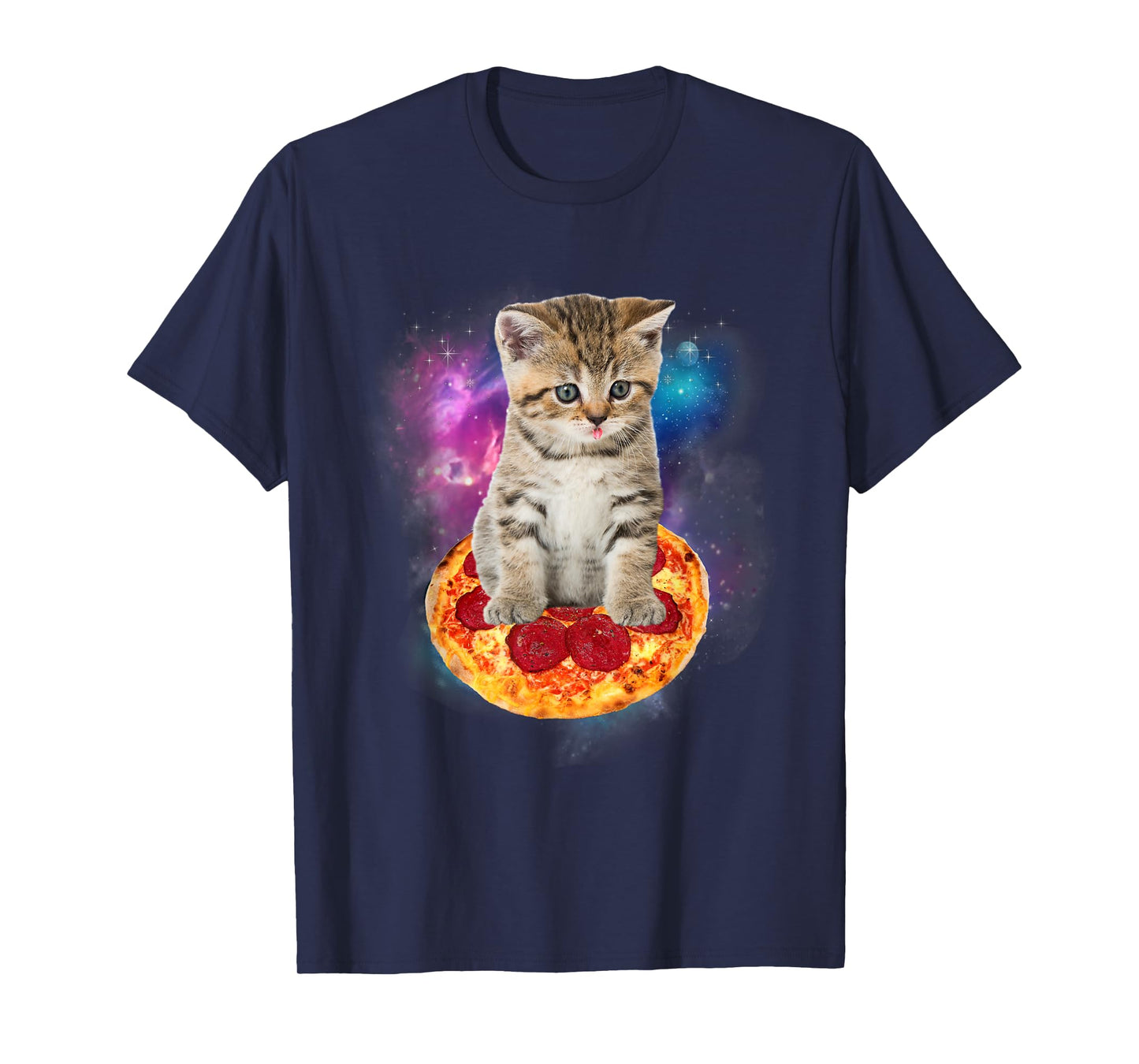 Funny Galaxy Cat Shirt | Space Cat Eat Pizza and Taco Shirt Men Women Kids T-Shirt