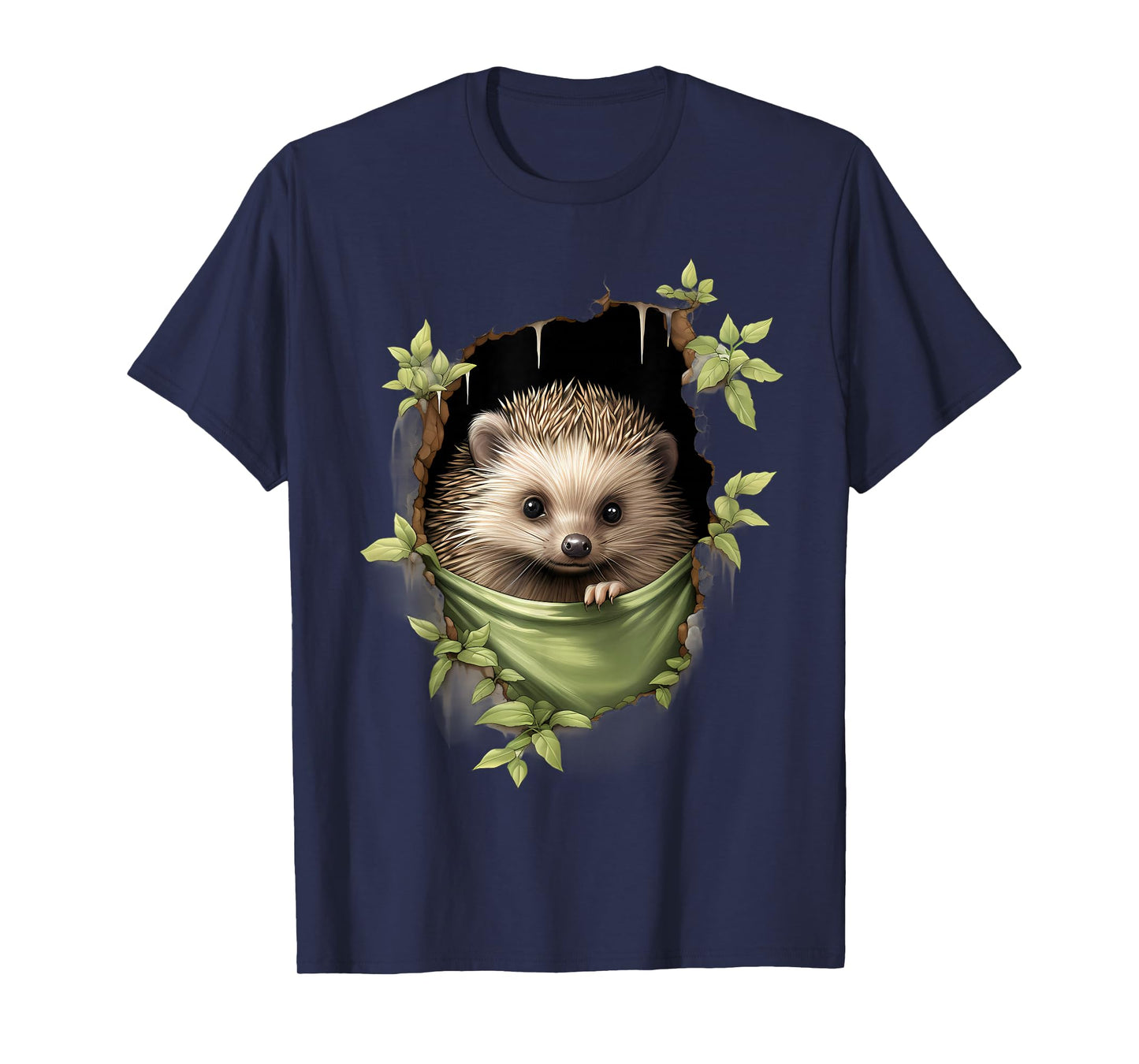 Hedgehog Nature Portrait Motif Animal Art Forest Wildlife T-Shirt