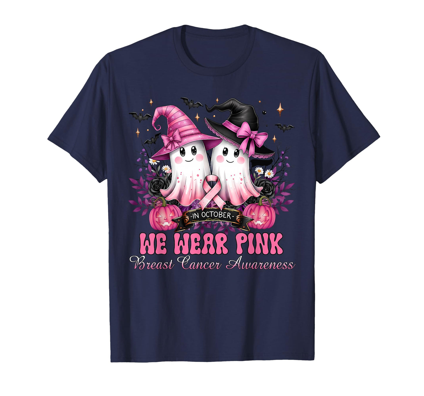 Breast Cancer Halloween for Women in October We Wear Pink T-Shirt