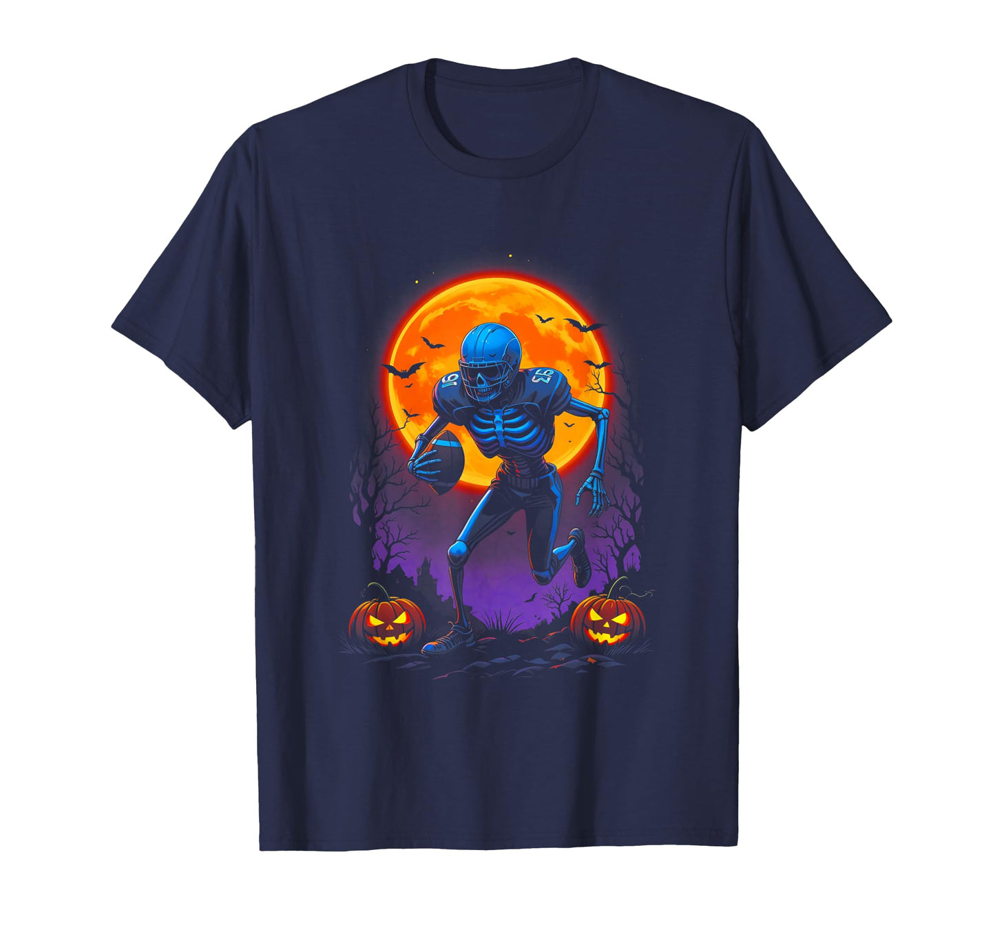 Halloween Skeleton Football Player Pumpkin American Football T-Shirt