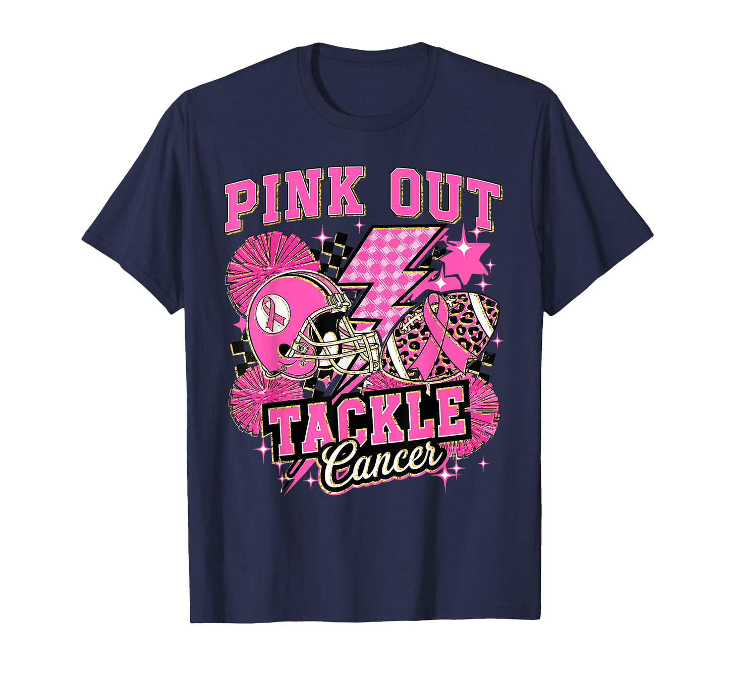 Pink Out Tackle Breast Cancer Awareness American Football T-Shirt