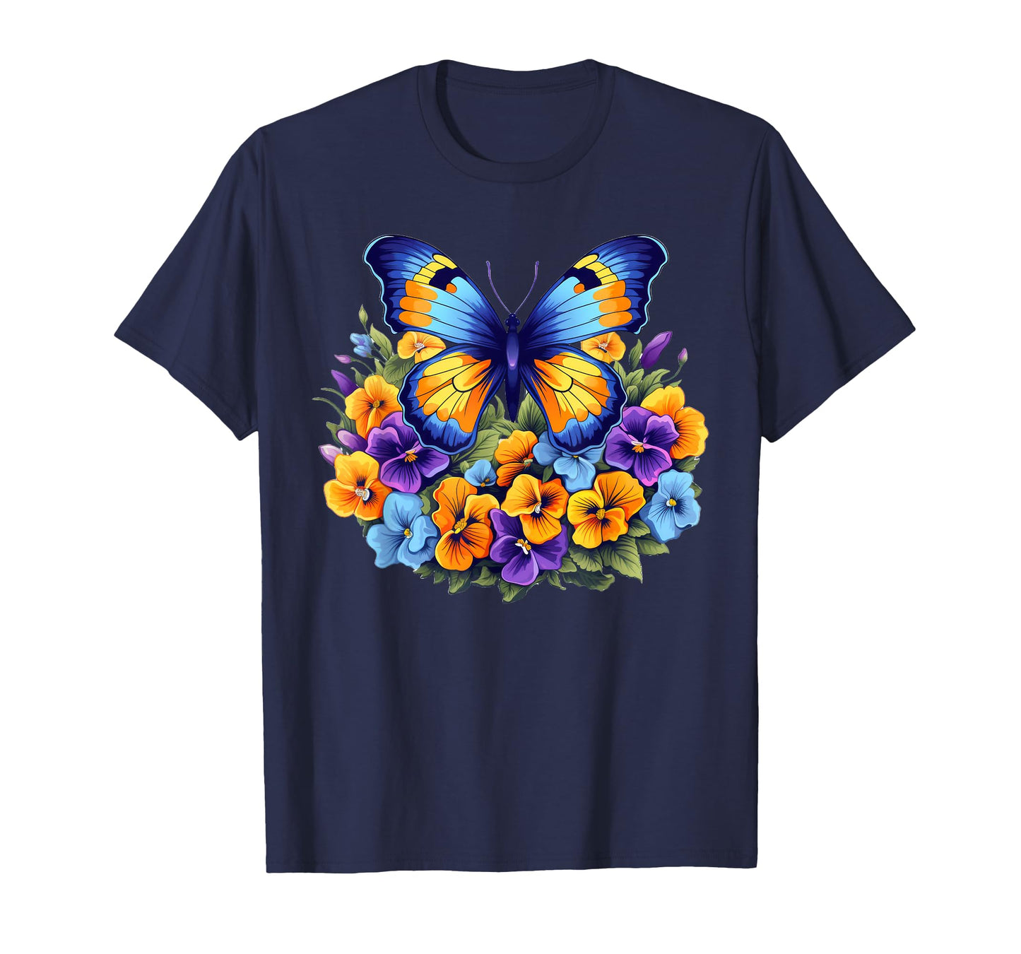 Pansies Butterfly Flower Pansy Gardening Floral T-Shirt