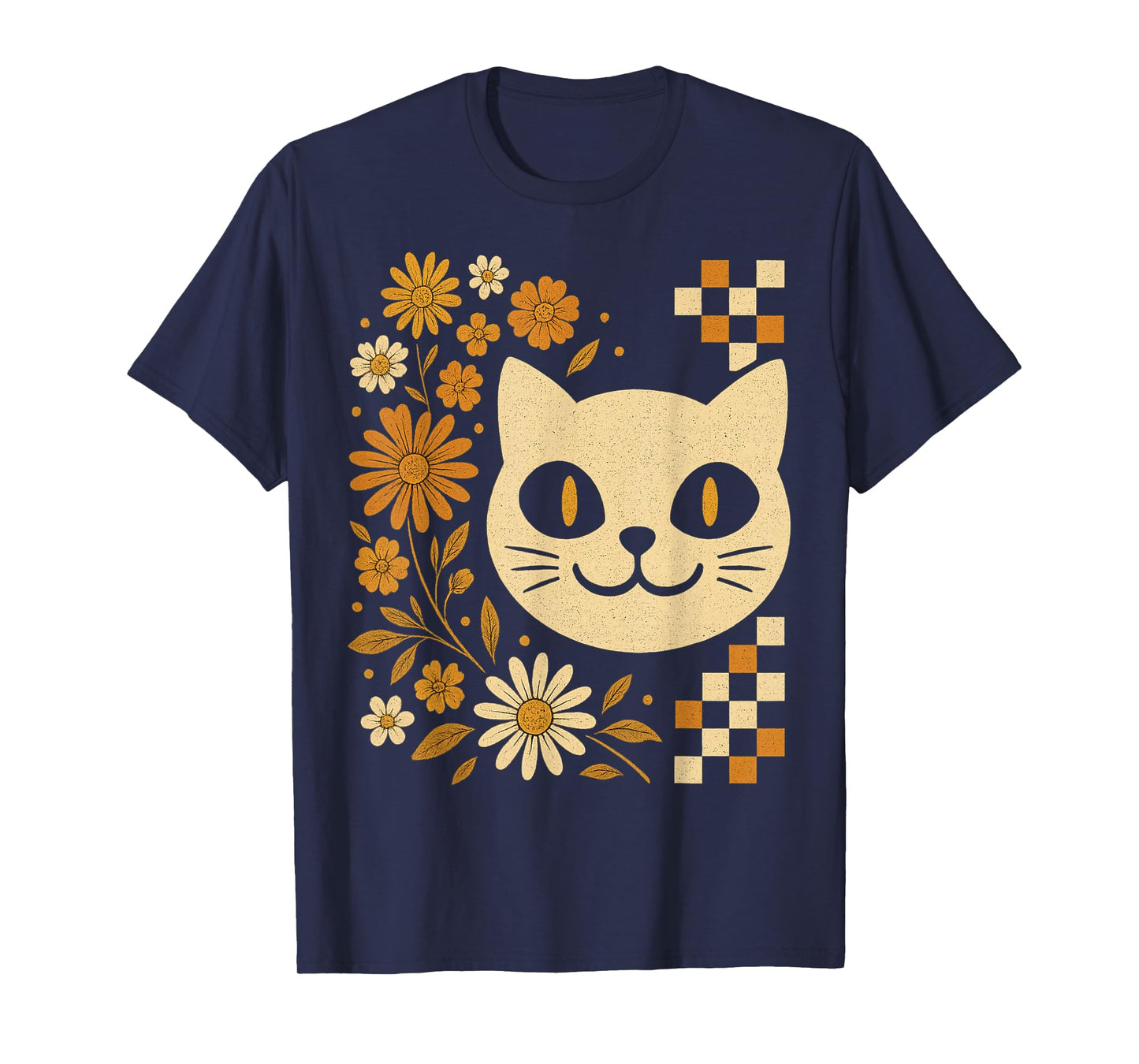 Funny Cat Halloween Floral Spooky Season Funny Fall Vibes T-Shirt