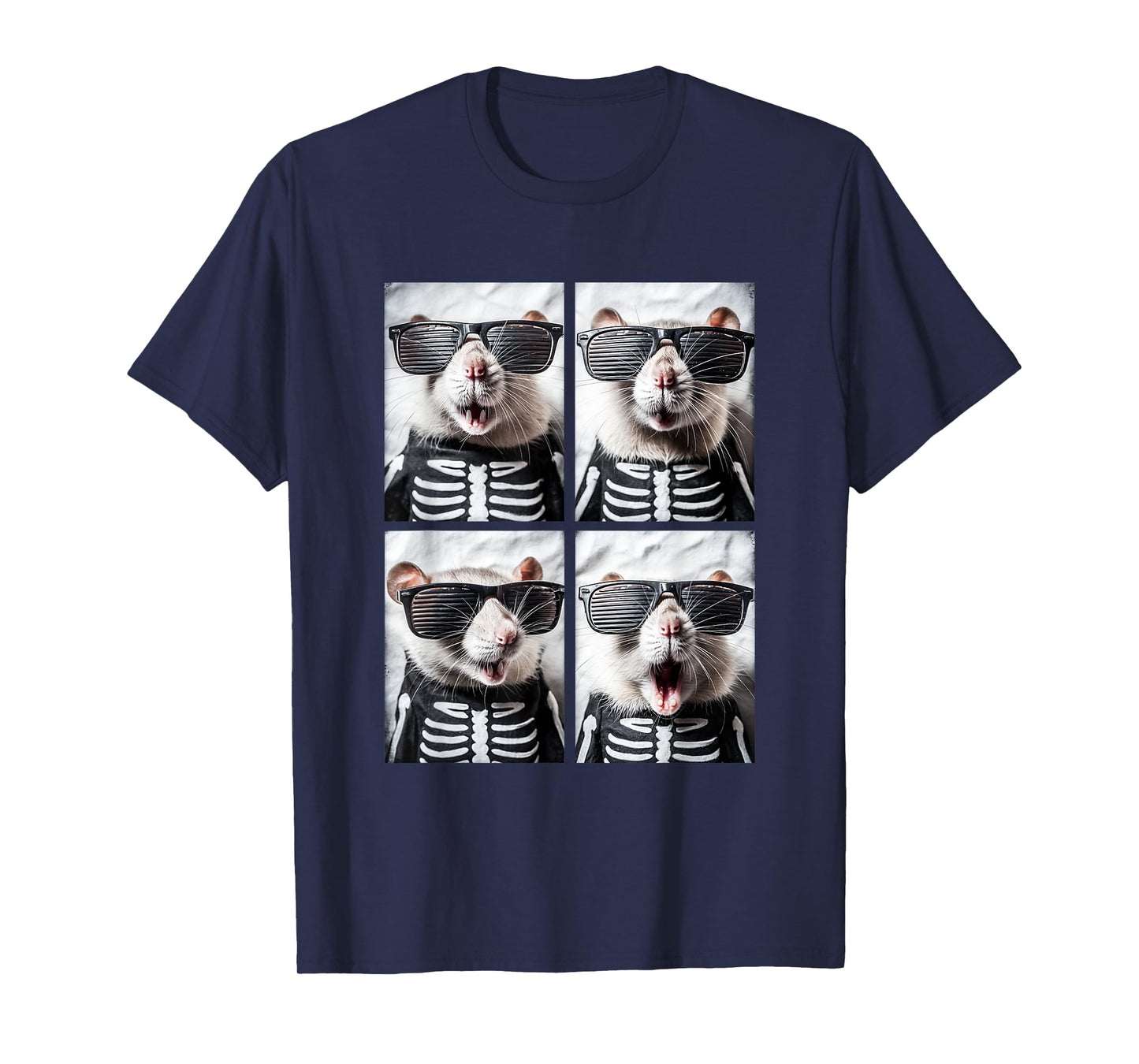 Cute Rats with Sunglasses Skeleton Costume Funny Halloween T-Shirt