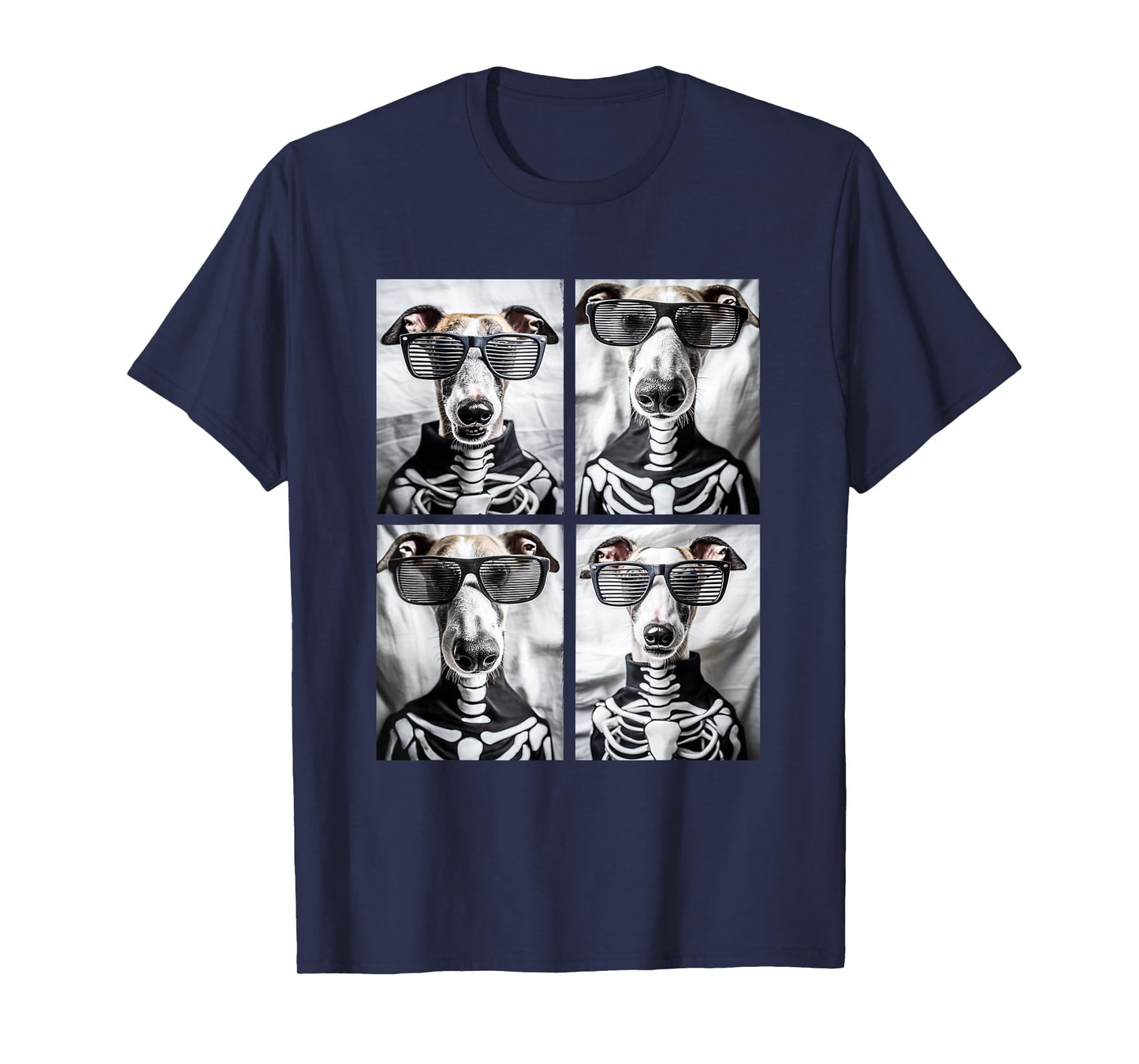 Whippet with Sunglasses Skeleton Costume Funny Halloween T-Shirt