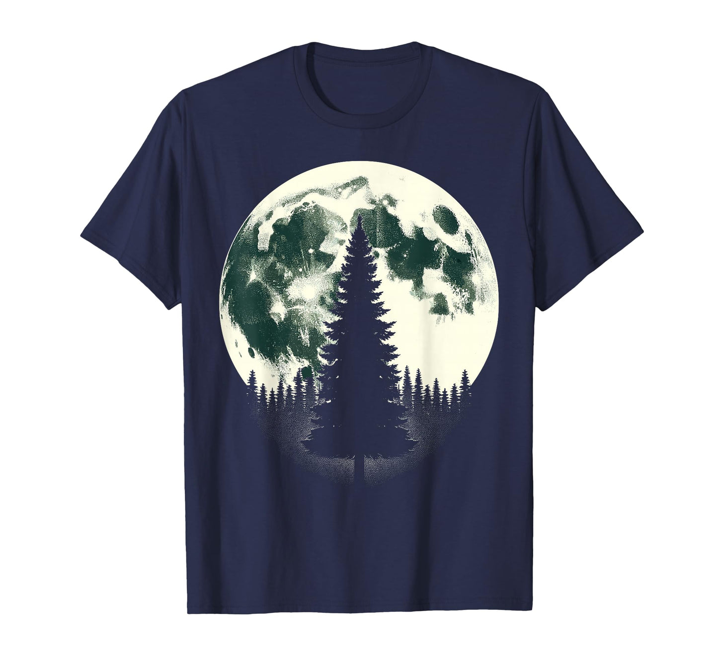 Moon Nature Forest Trees Outdoor T-Shirt