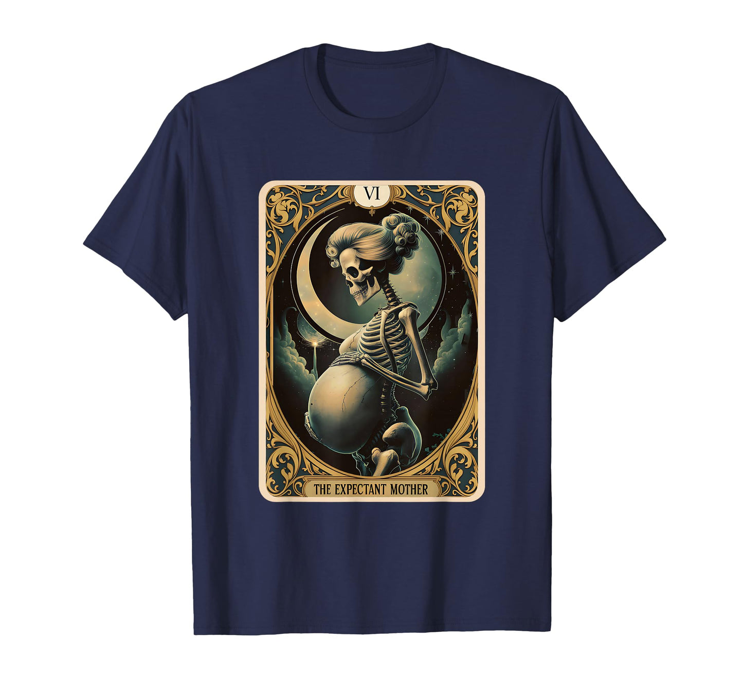 Skeleton Expectant Mother Tarot Card Pregnancy Announcement T-Shirt