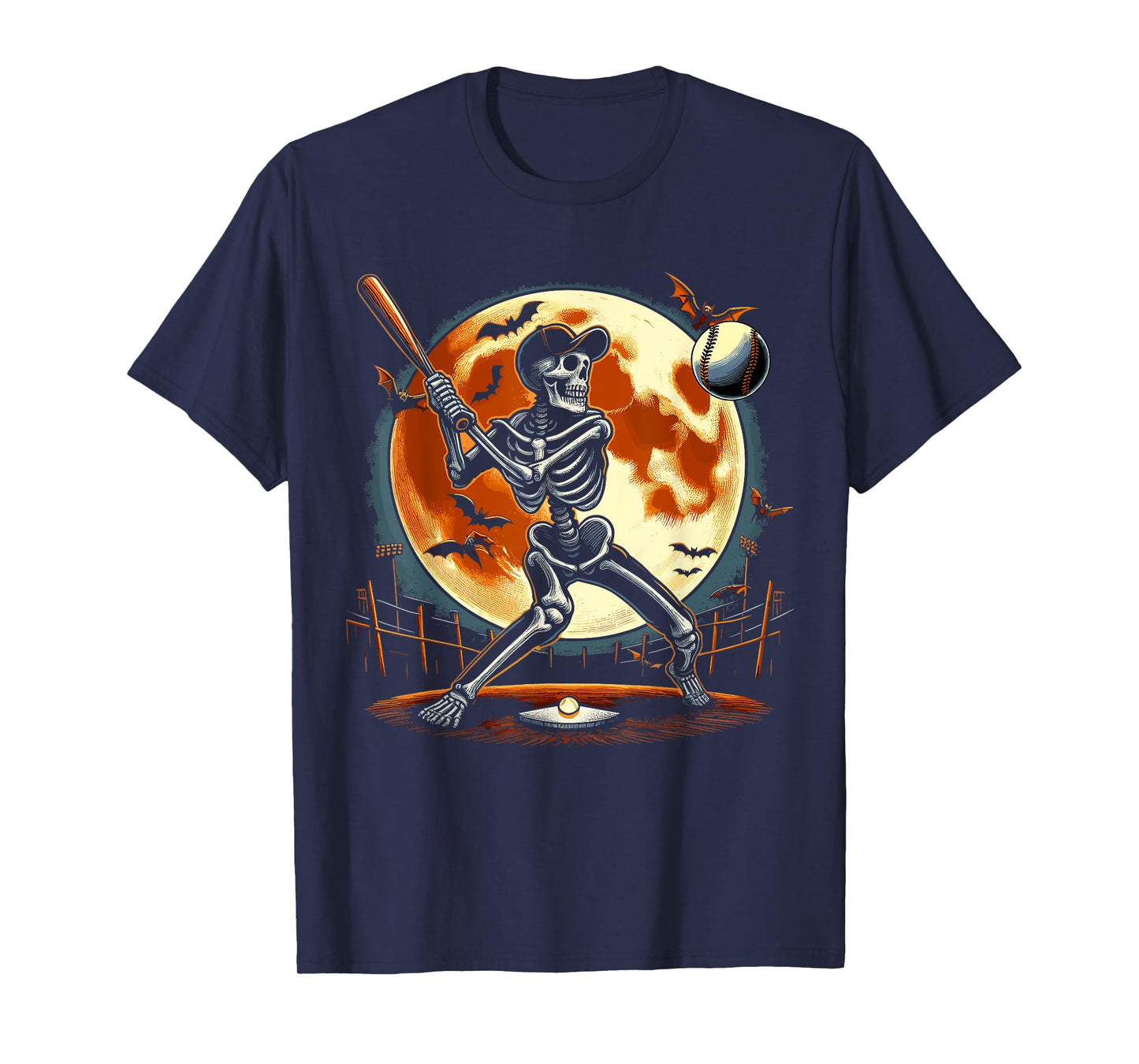 Halloween Baseball Skeleton Halloween T-Shirt
