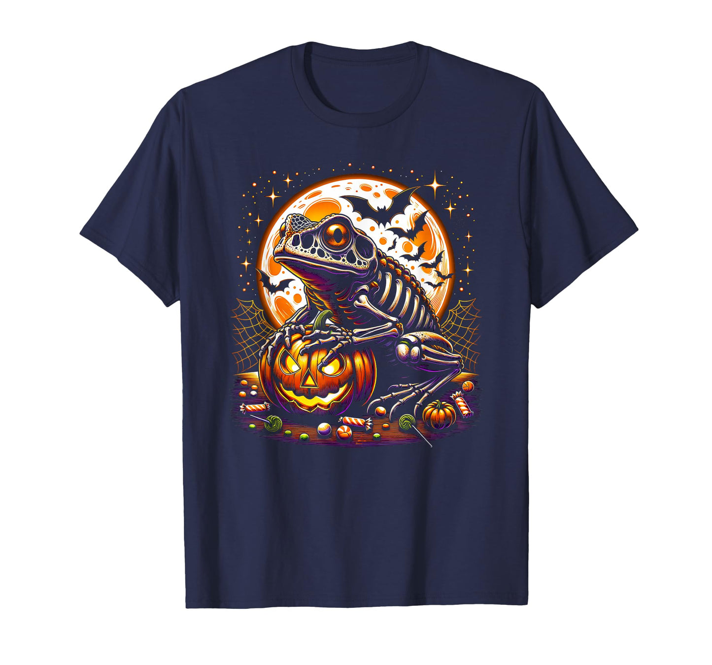 Halloween Toad Frog Skeleton Lazy Costume T-Shirt