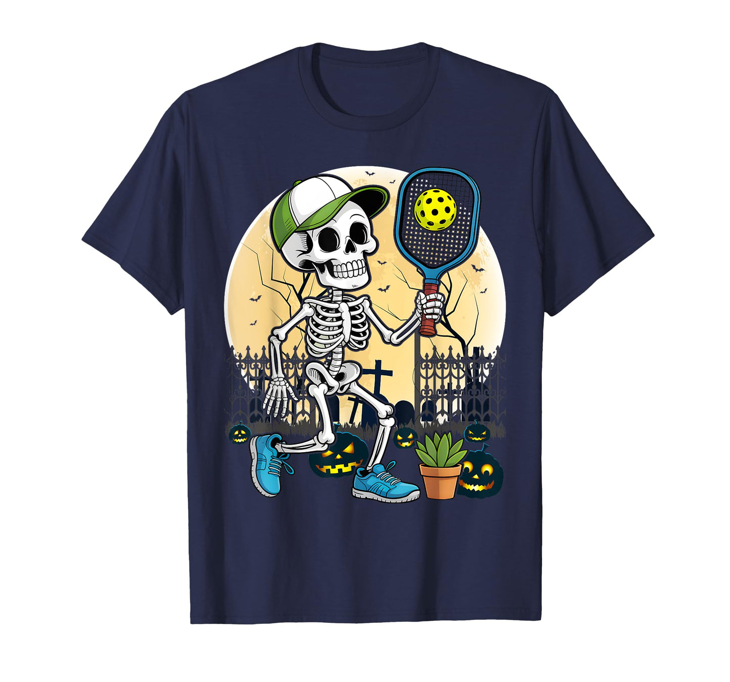 Groovy Skeleton Halloween Costume Pickleball T-Shirt