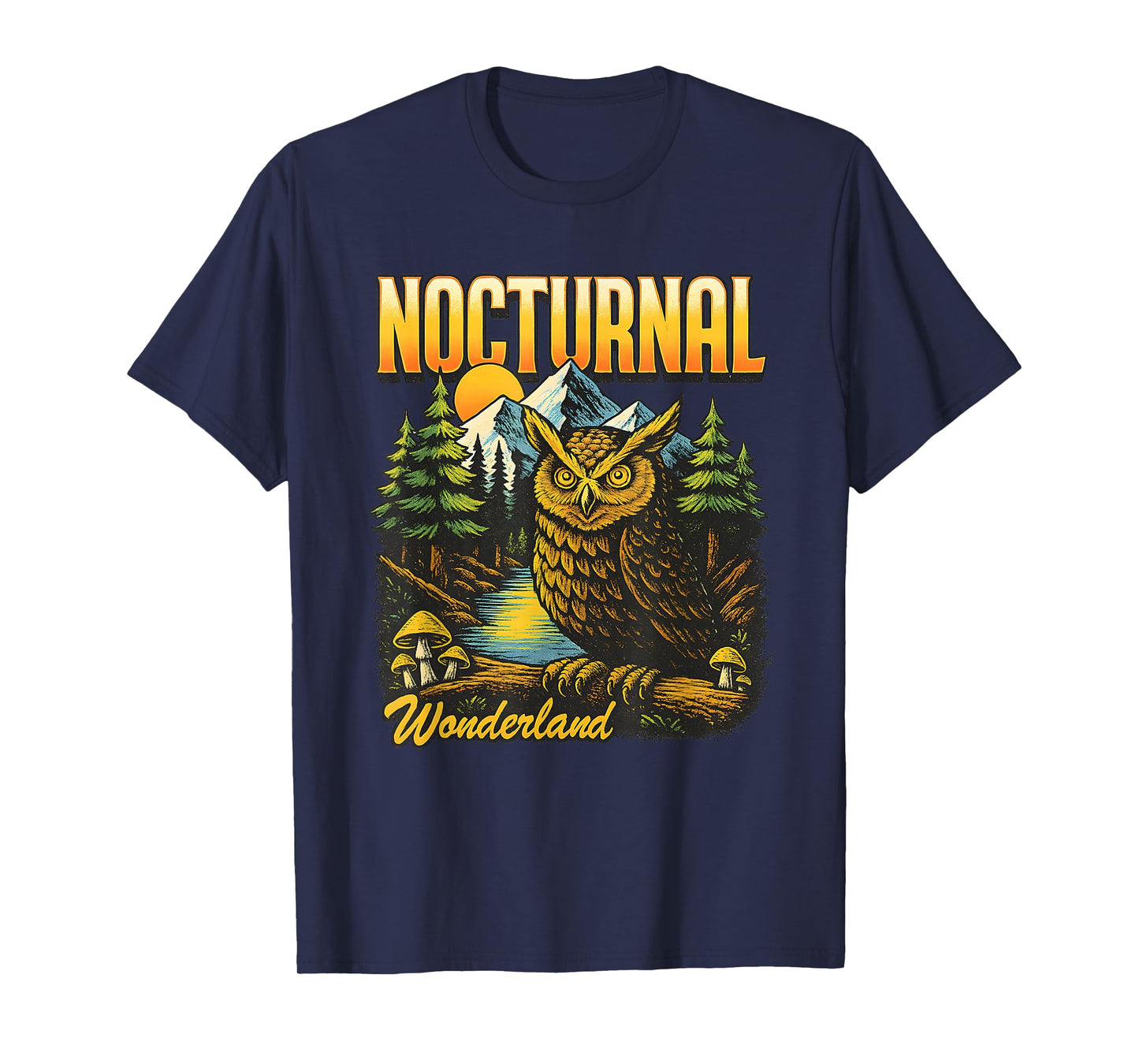 Nocturnal Wonderland Watcher Owl T-Shirt