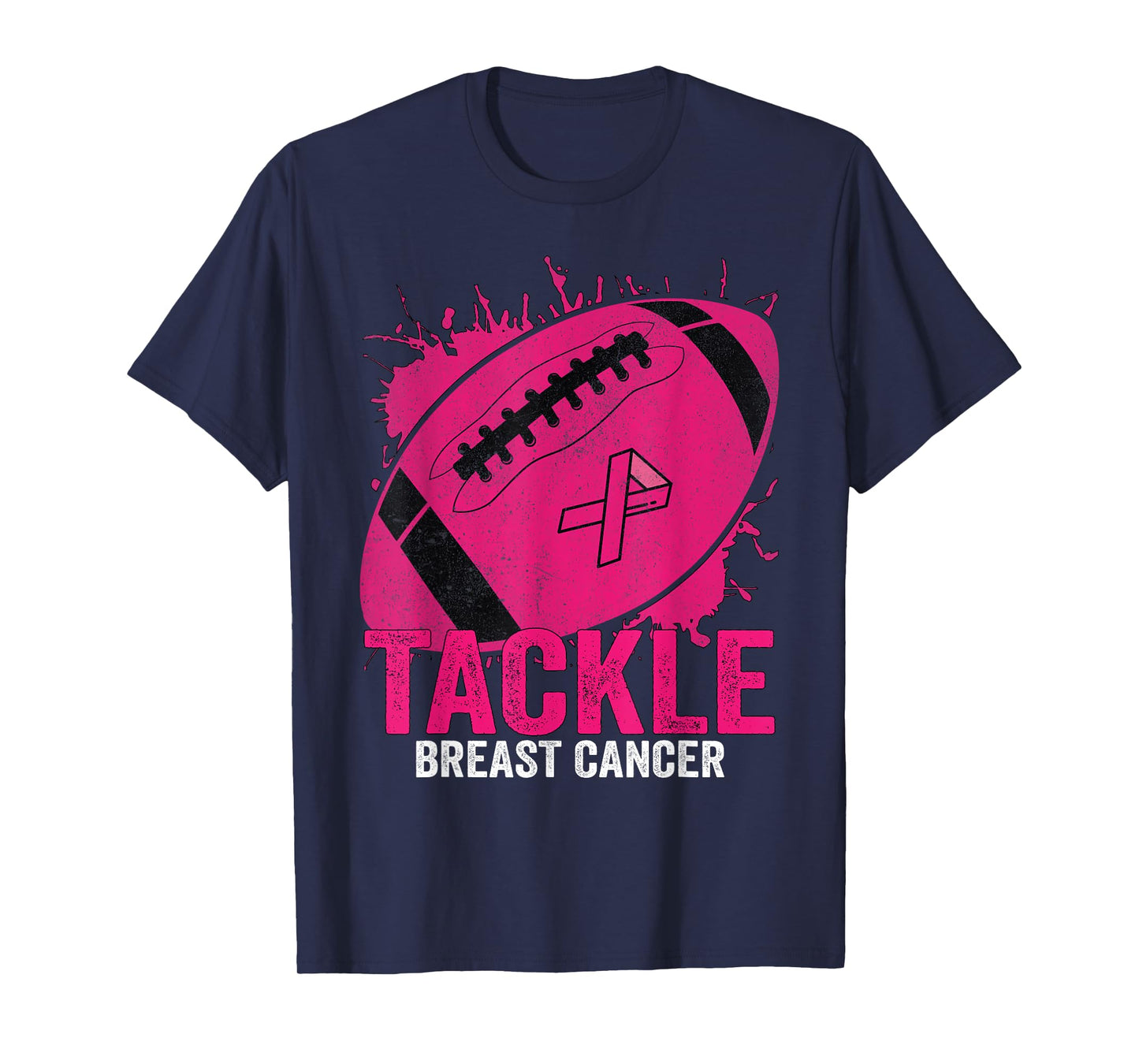 Tackle Breast Cancer Awareness Football Breast Cancer Design T-Shirt