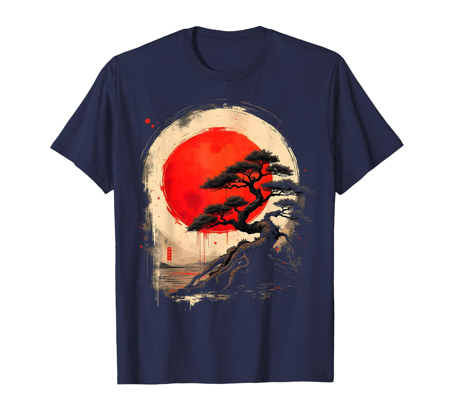 Japanese Bonsai Tree Zen Art Vintage T-Shirt