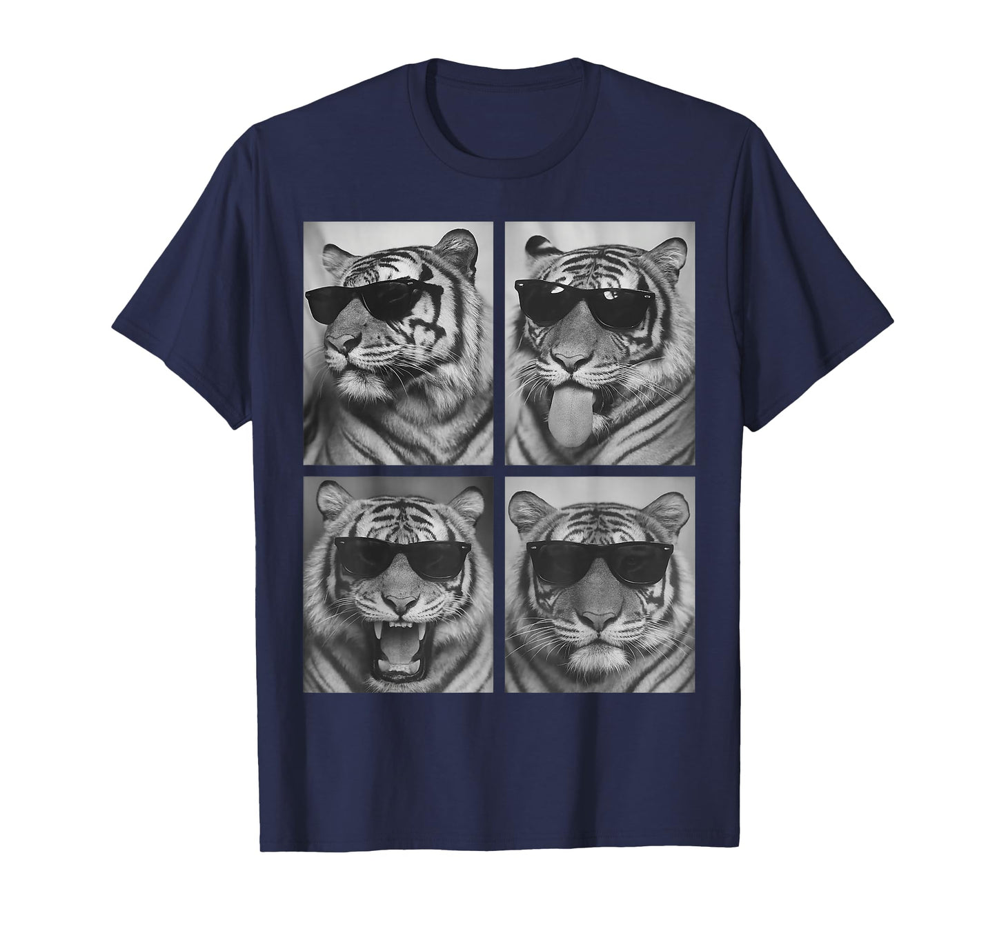 Cute Tigers with Sunglasses Cool Feline Animals Photo Booth T-Shirt