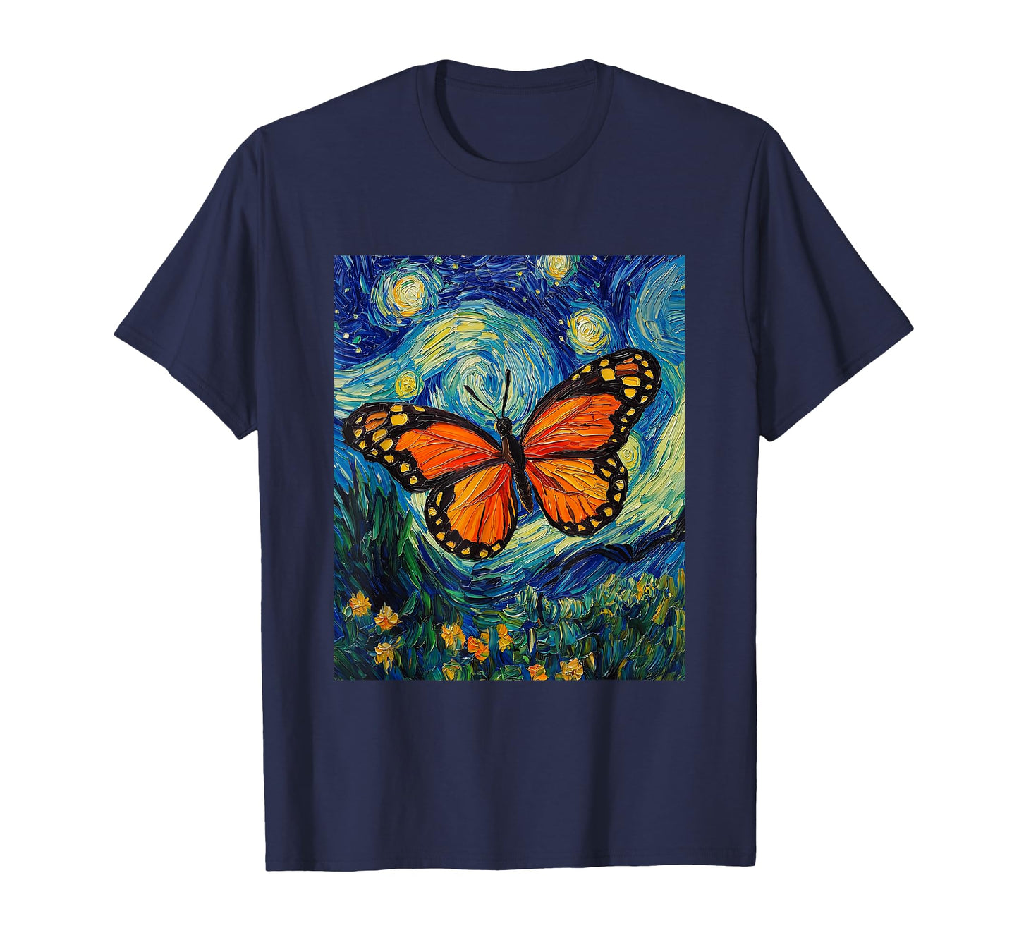 Cute Butterfly - Van Gogh Style - Starry Night T-Shirt