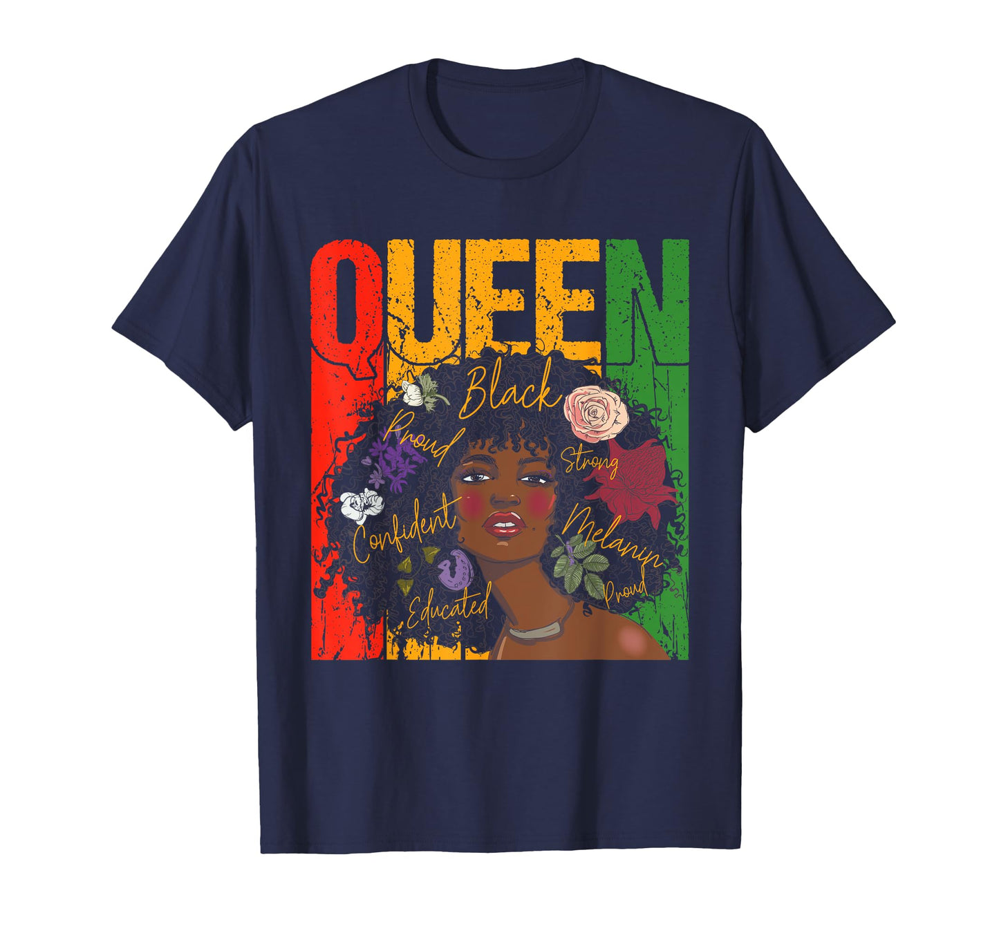 Juneteenth Black History Month Educated African Queen Womens T-Shirt