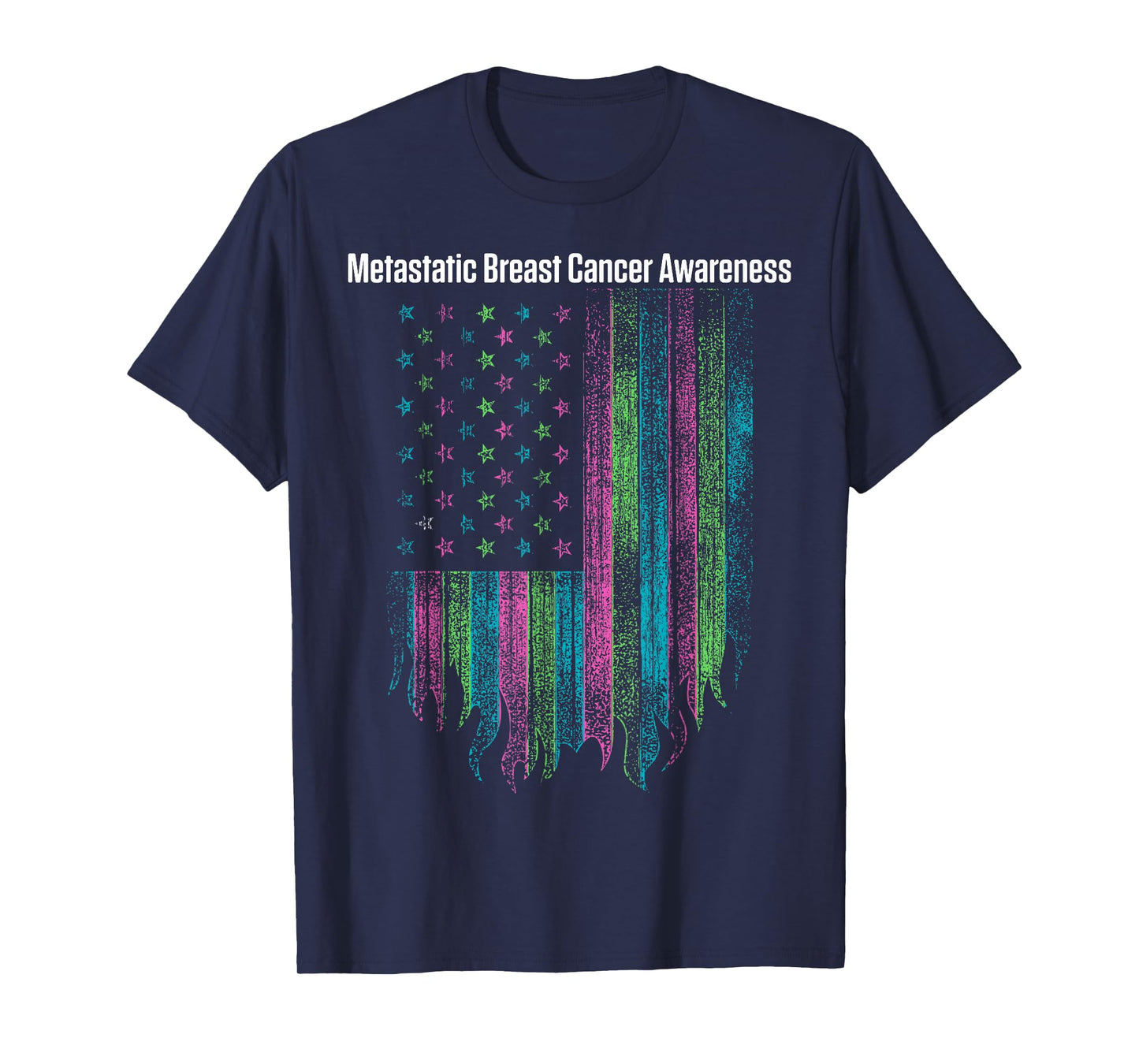 Metastatic Breast Cancer Awareness Flag Warrior T-Shirt