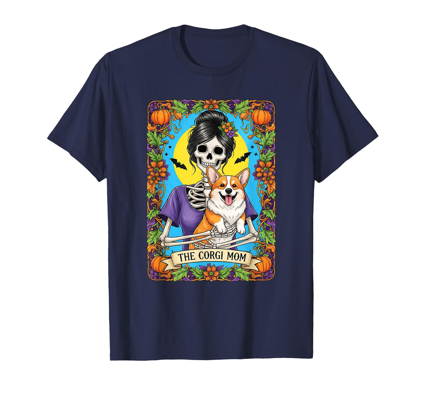 Retro Funny The Corgi Mom Skeleton Halloween Costume Mama T-Shirt