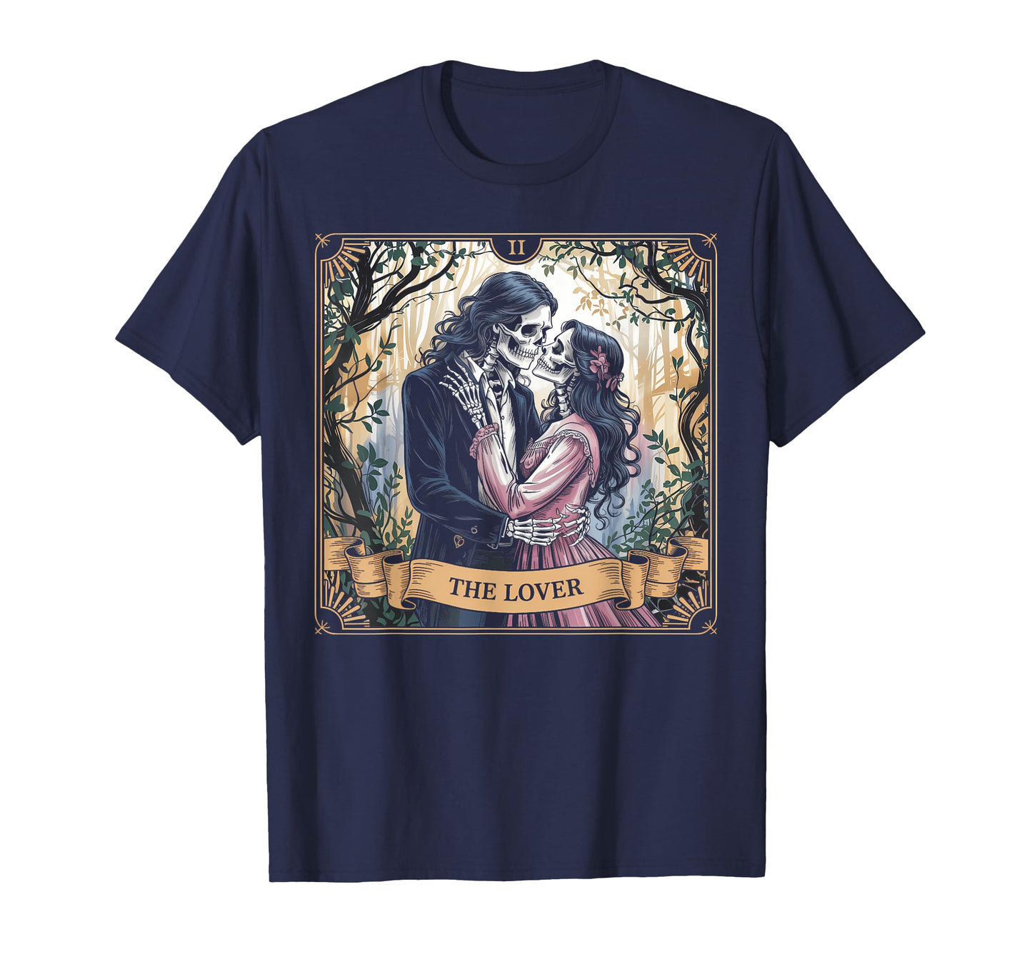 Gothic Skeleton and Lover Artwork T-Shirt