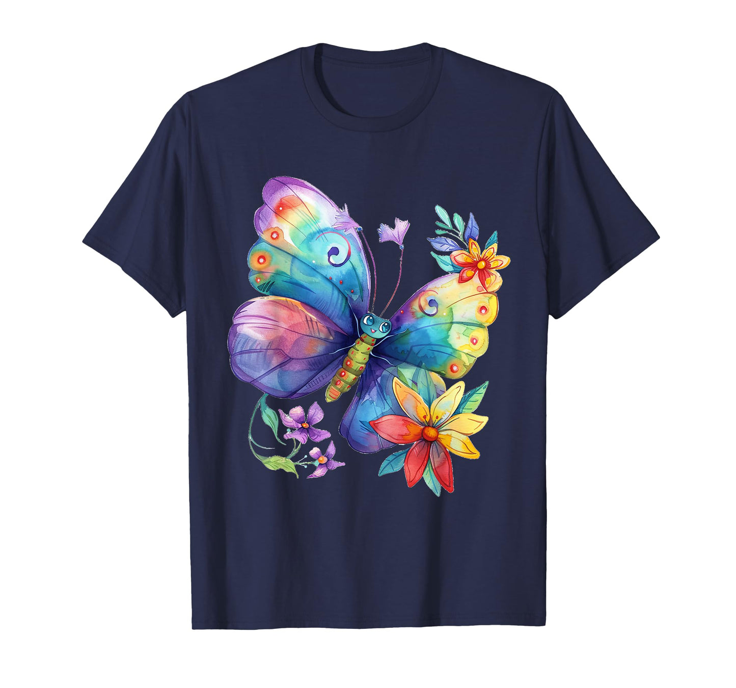 butterfly with flowers cute butterflies nature daughter T-Shirt