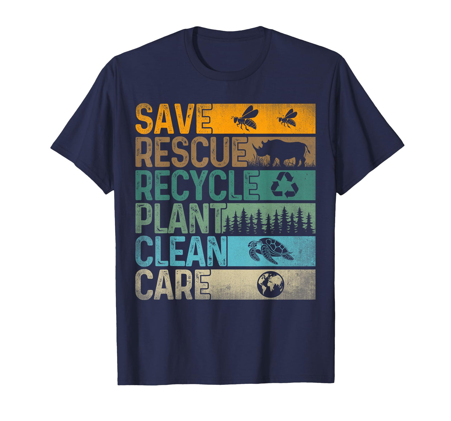 Save Bees Rescue Animals Recycle Plastic - Earth Day T-Shirt