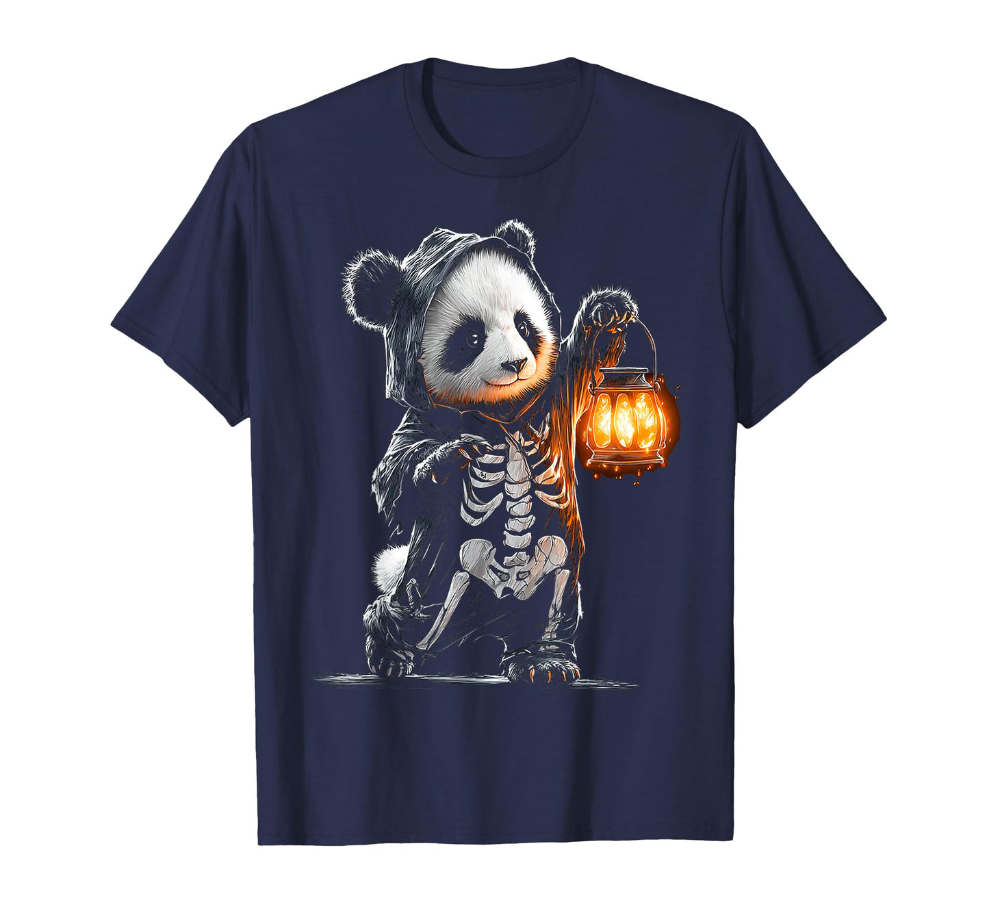 Halloween Panda Skeleton Vampire Lantern Animal Halloween T-Shirt