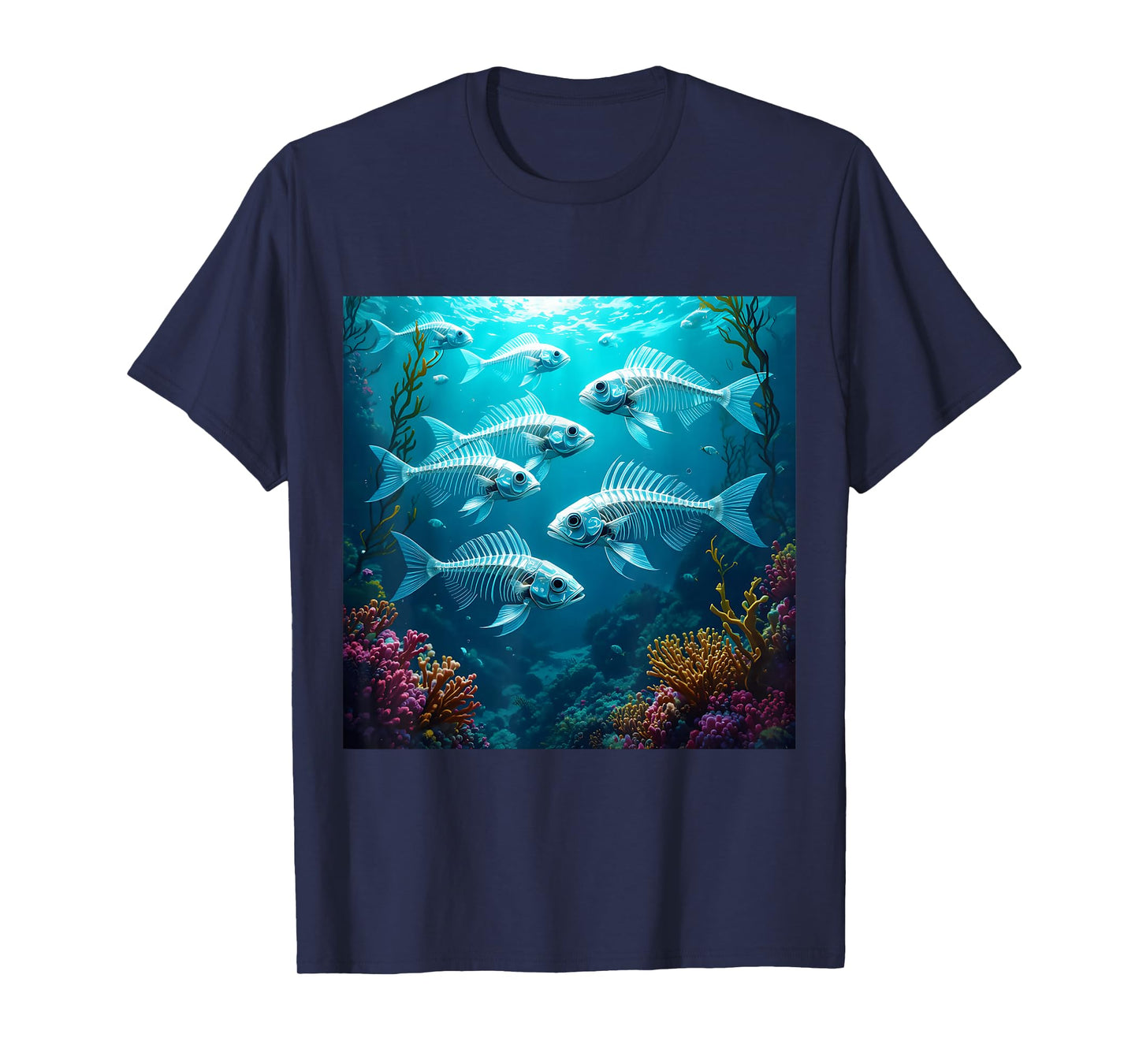 Fantasy Skeleton Fish School T-Shirt