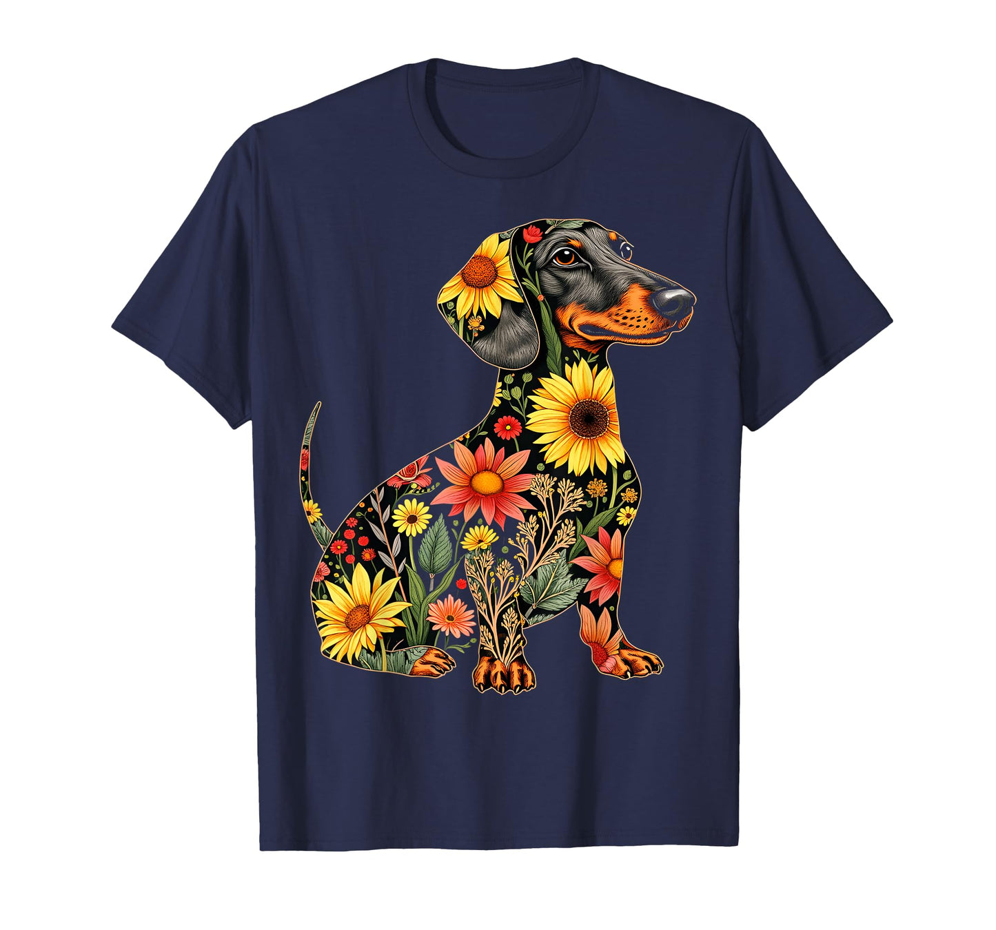 Floral Dachshund T-Shirt
