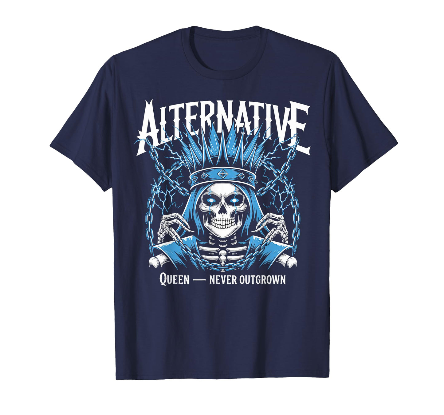 Alternative Queen Never Outgrown Skeleton Art T-Shirt