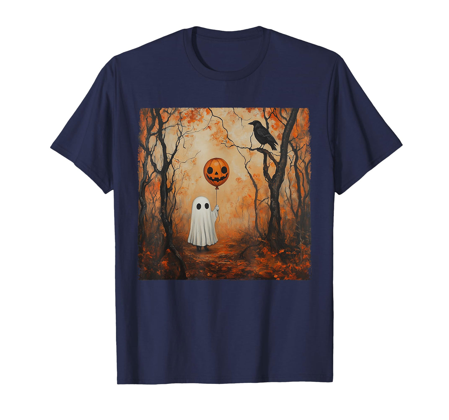 Vintage Ghost Pumpkin Gothic Halloween Ghost Spooky Season T-Shirt