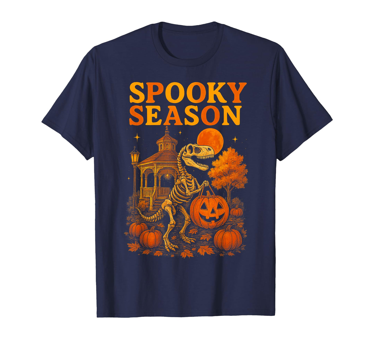 HUGvyn Dinosaur Spooky Halloween Gazebo T Rex Skeleton Kids T-Shirt