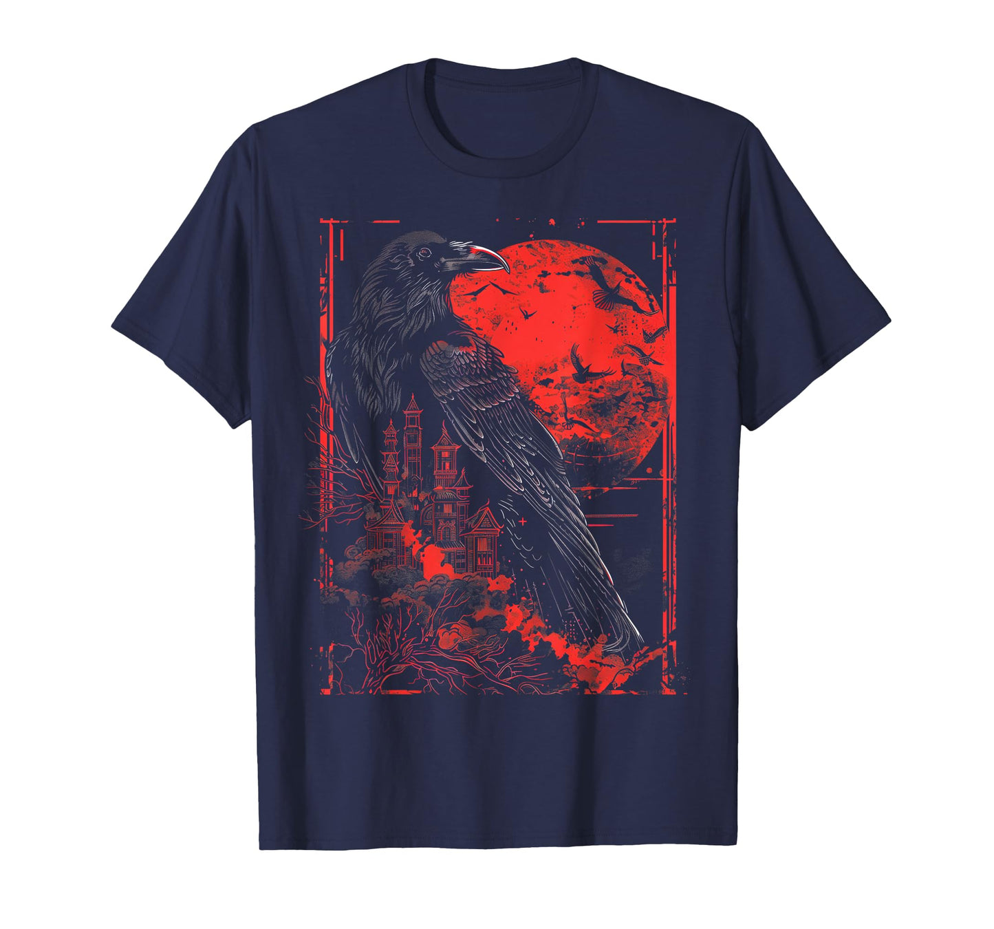 Gothic Art Gothic Tattoo Raven Art Raven Tattoo T-Shirt