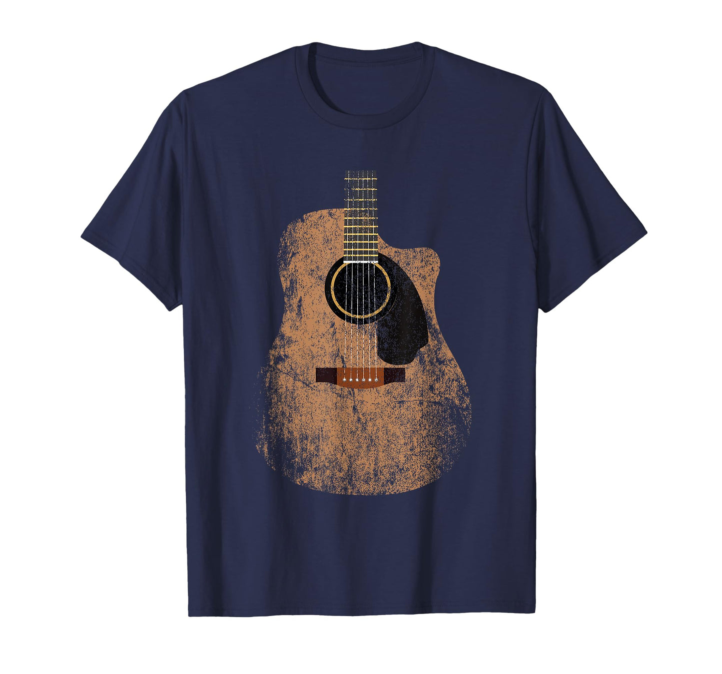 Vintage Guitar Distressed Acoustic Guitar Guitarist Player T-Shirt
