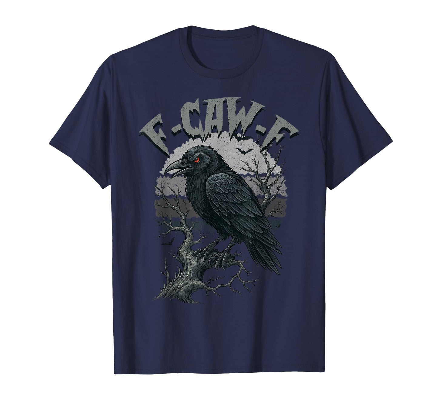 F-Caw-F Funny Black Crow Bird Moon Gothic Adult Humor F cawF T-Shirt