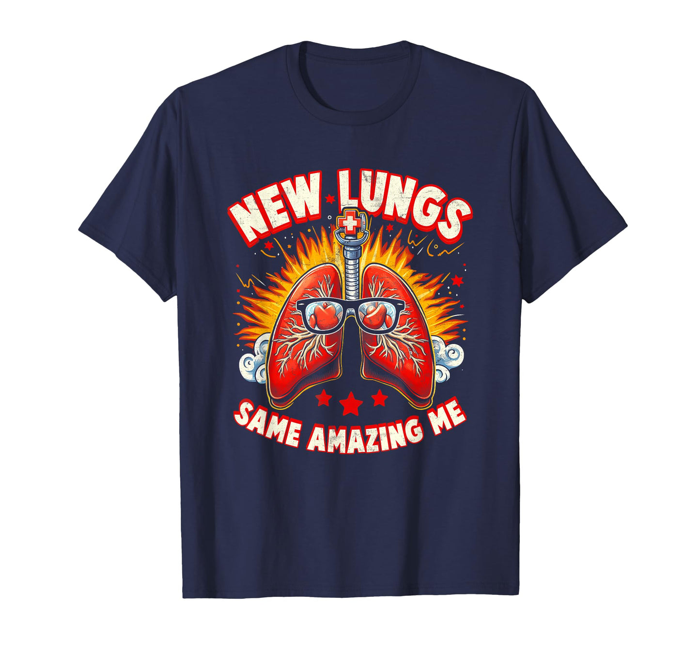 New Lungs Same Amazing Me Lung Nerd Pulmonologist Biology T-Shirt