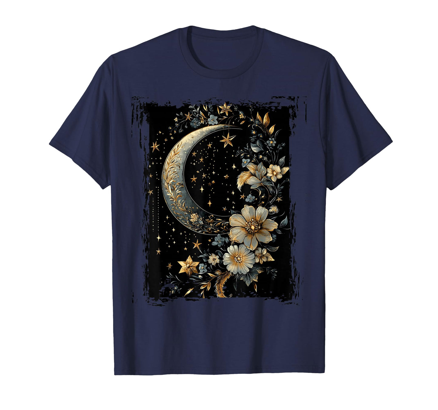 Sun And Moon Mystic Mystical Flowers Aesthetic T-Shirt
