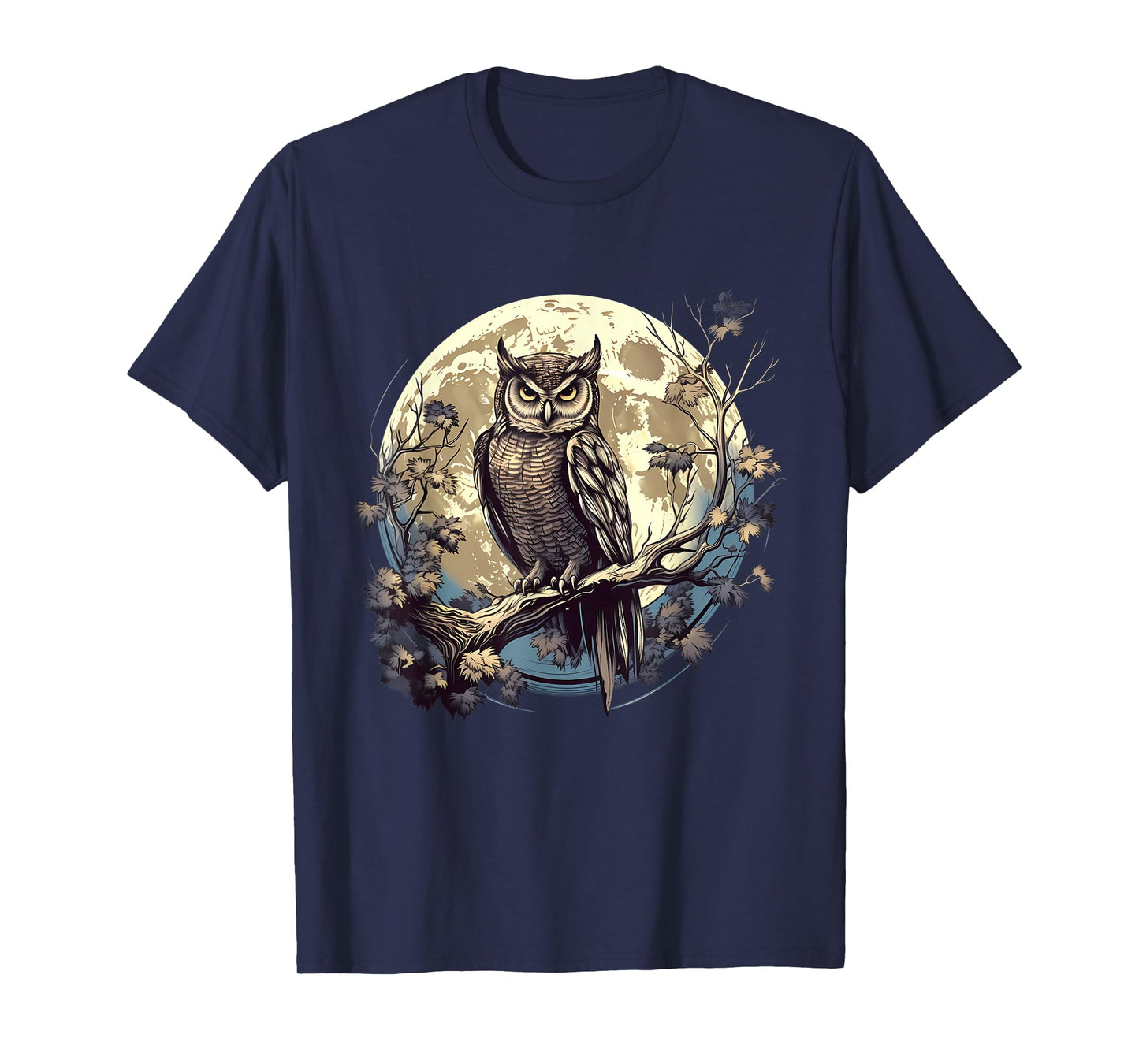 Owl Moon Animal Print Wildlife Animal Lovers Artwork Nature T-Shirt