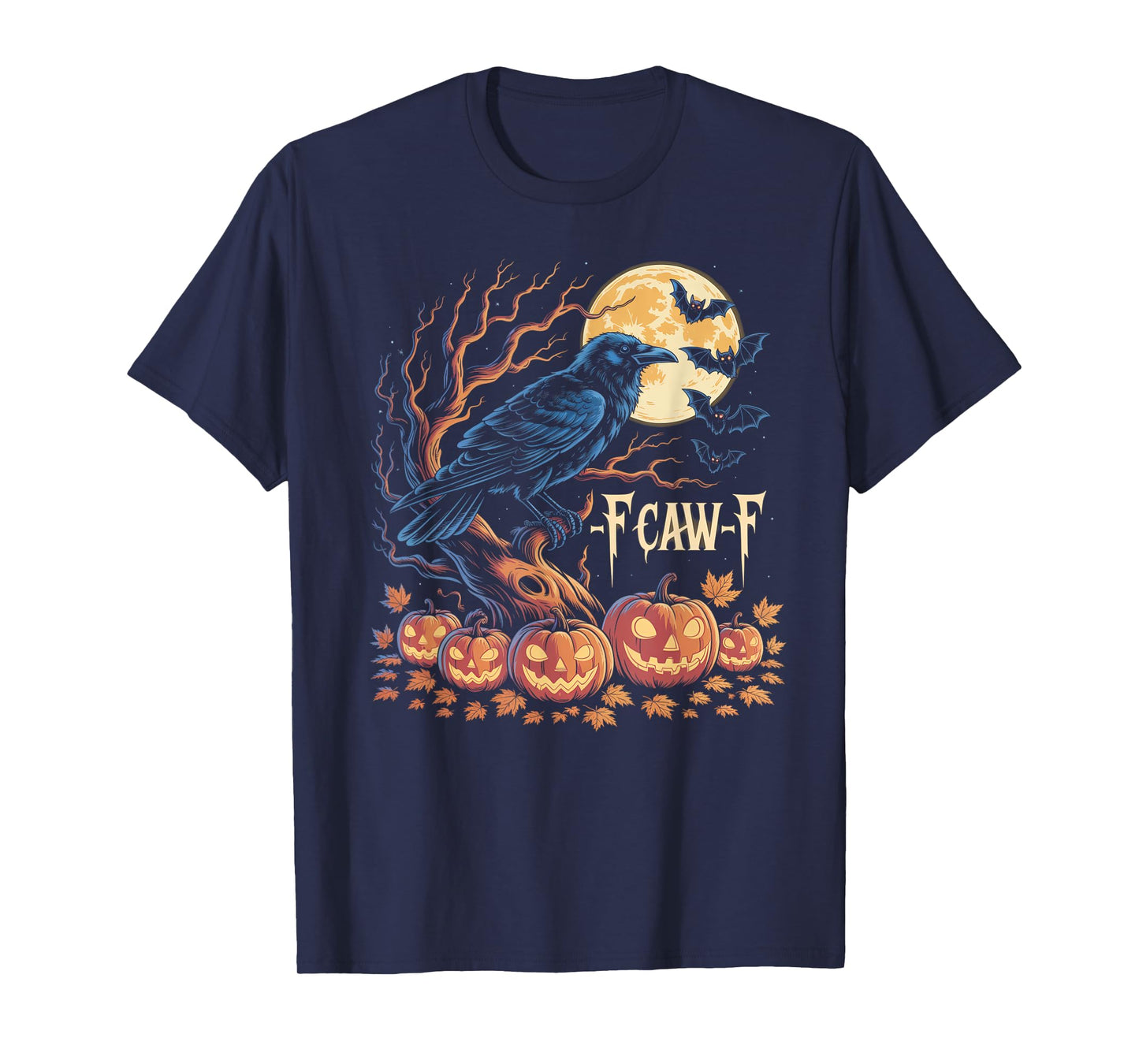 Black Crow, F-Caw-F Funny Black Bird Moon Gothic Adult Humor T-Shirt